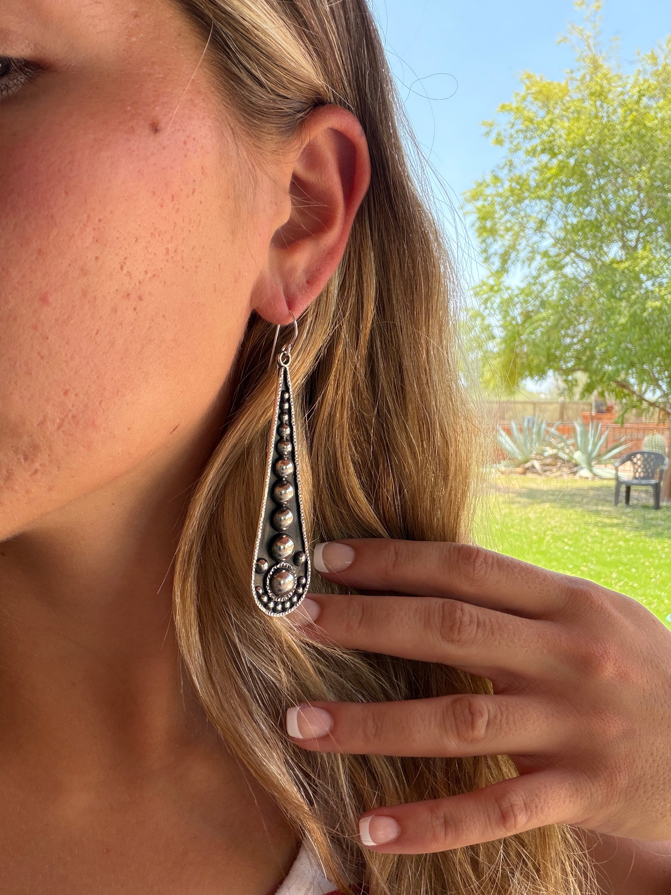 Handmade Sterling Silver Dangle Earrings