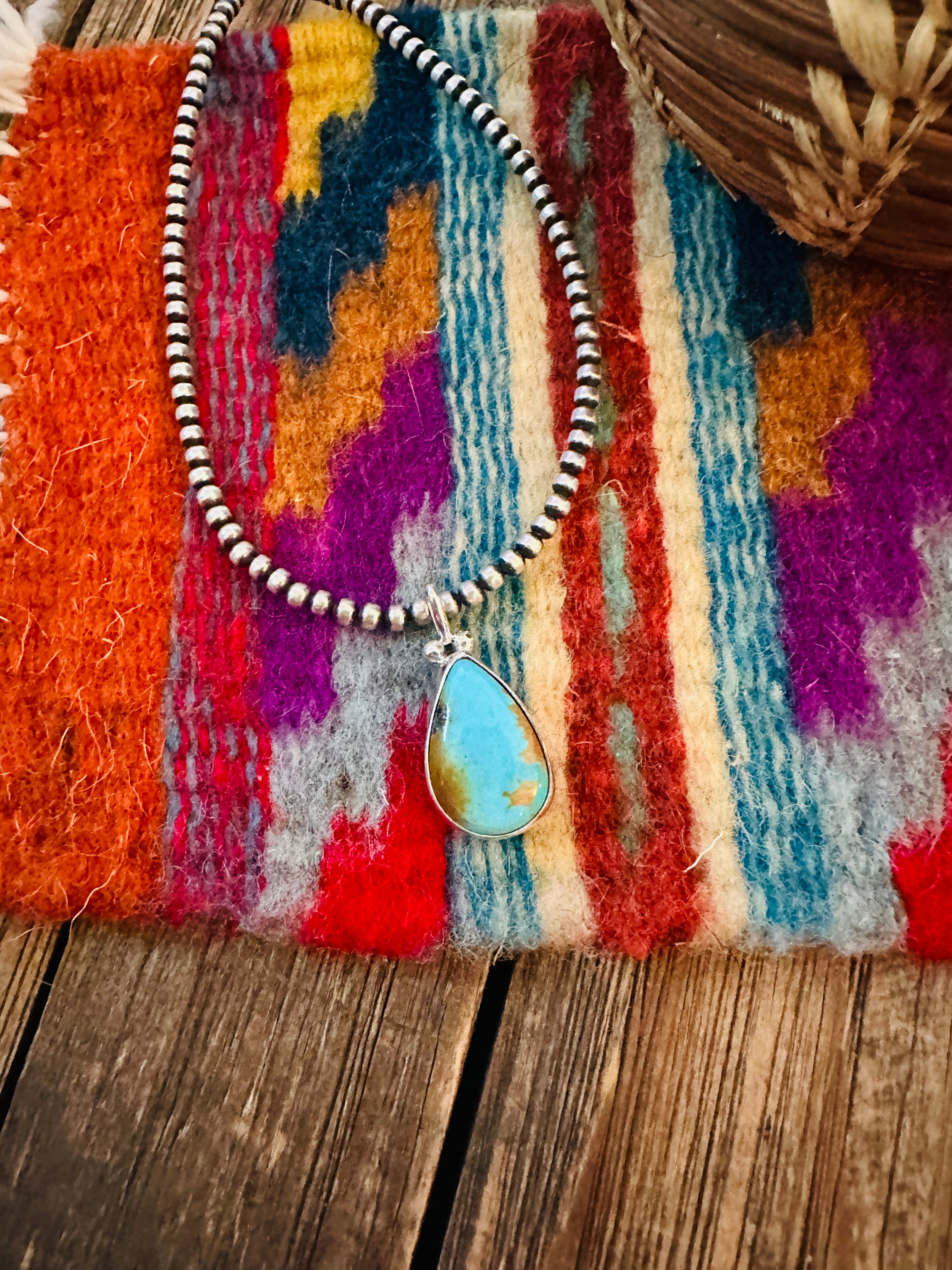 Handcrafted Sterling Silver & Turquoise Pendant