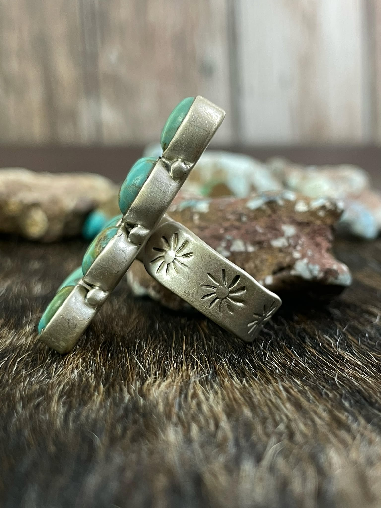 Handmade Bar sterling silver ring - PURPLE MOJAVE, WHITE BUFFALO, TURQUOISE, BLACK ONYX