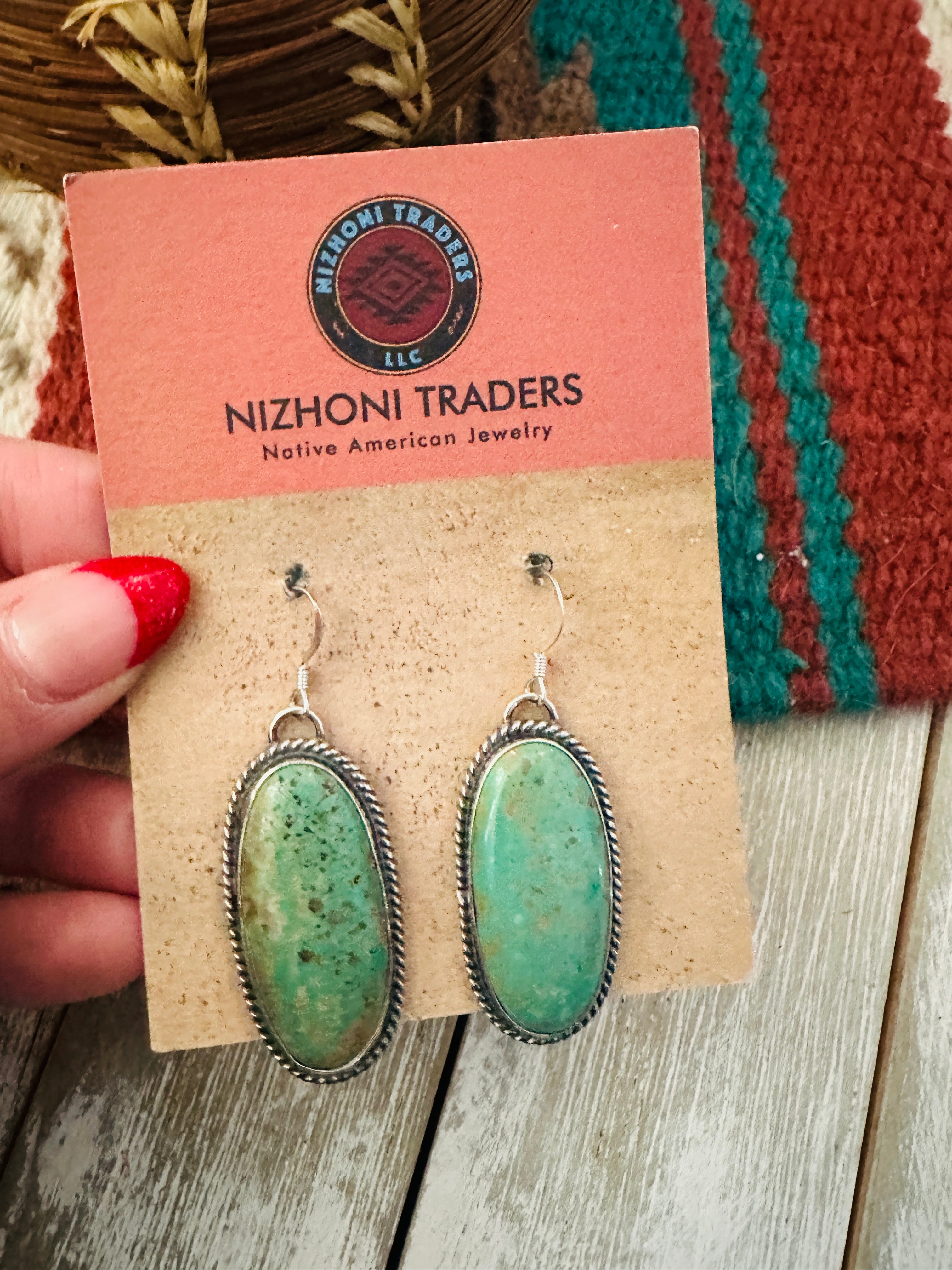 Handcrafted Turquoise & Sterling Silver Dangle Earrings