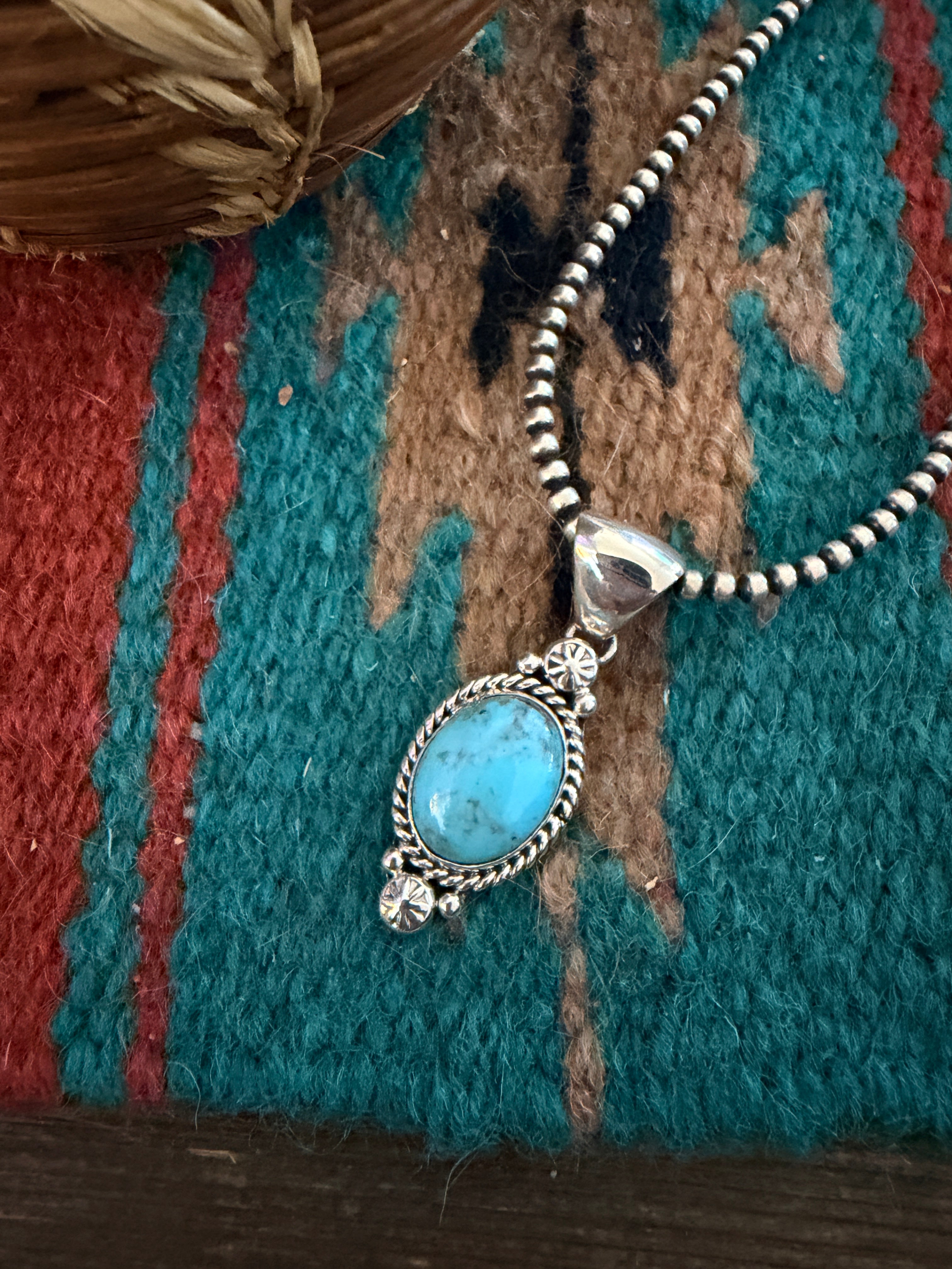 Handcrafted Sterling Silver and Turquoise Pendant
