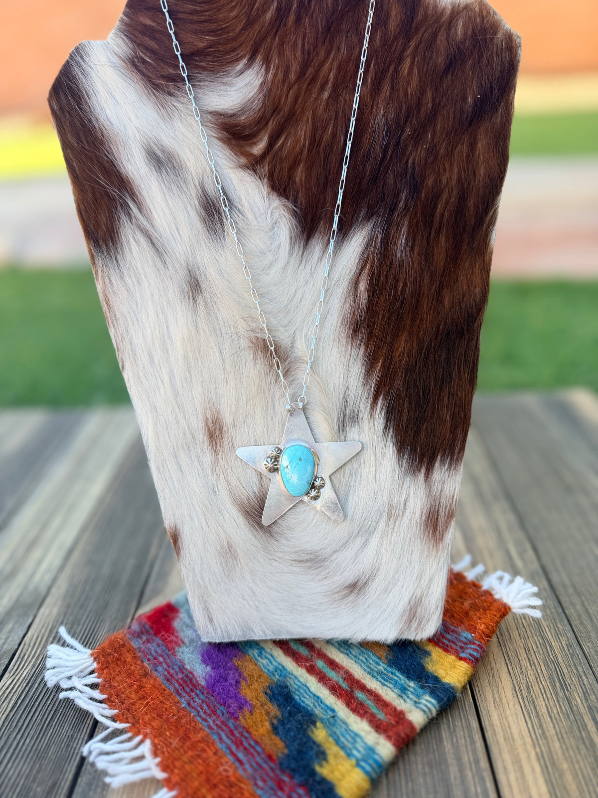 Handmade Sterling Silver & Turquoise Star Necklace