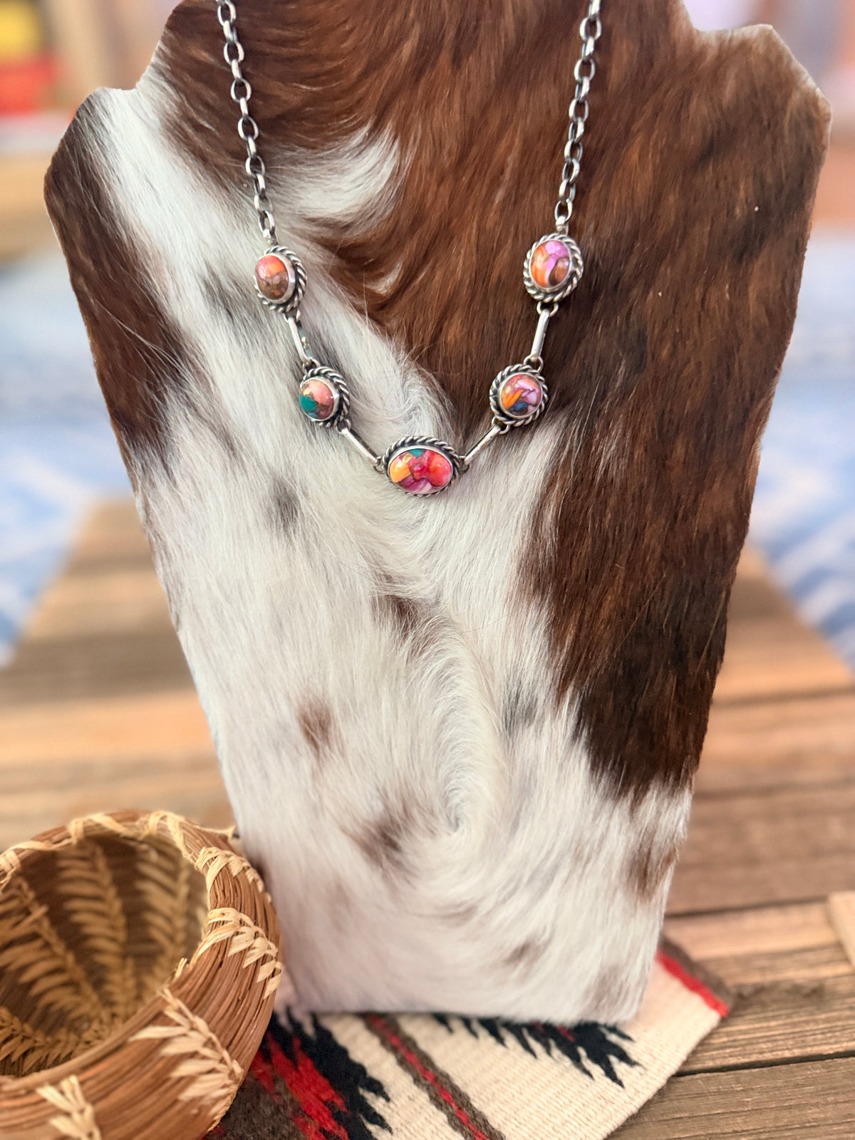 Handcrafted Sterling Silver & Pink Dream Mojave Necklace by Augustine Largo