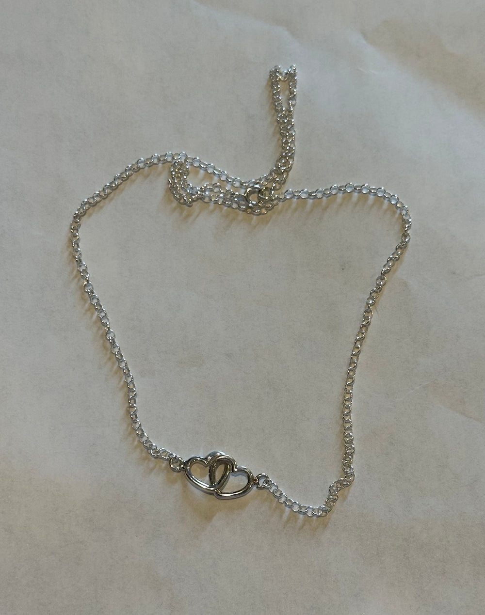Linked Heart Sterling Silver Necklace