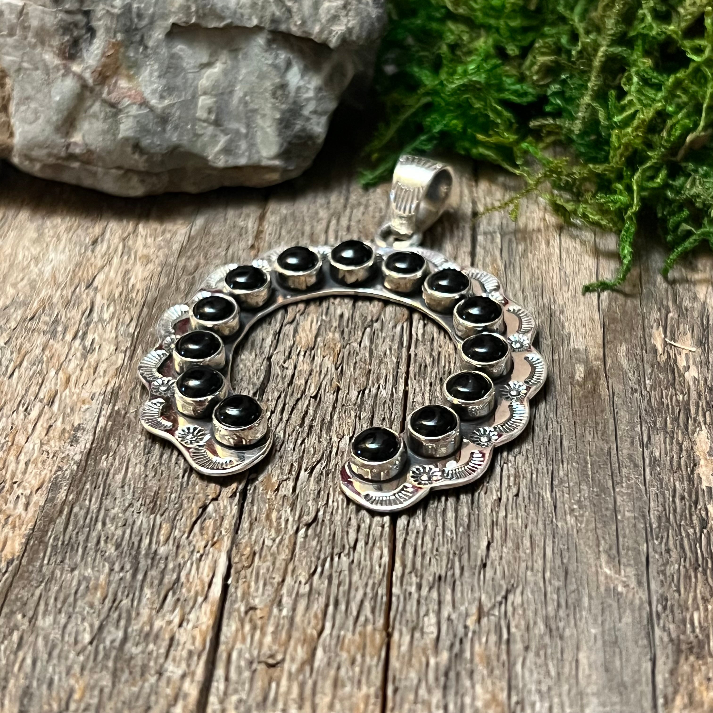 Handmade Sterling Silver & Black Onyx Naja Pendant