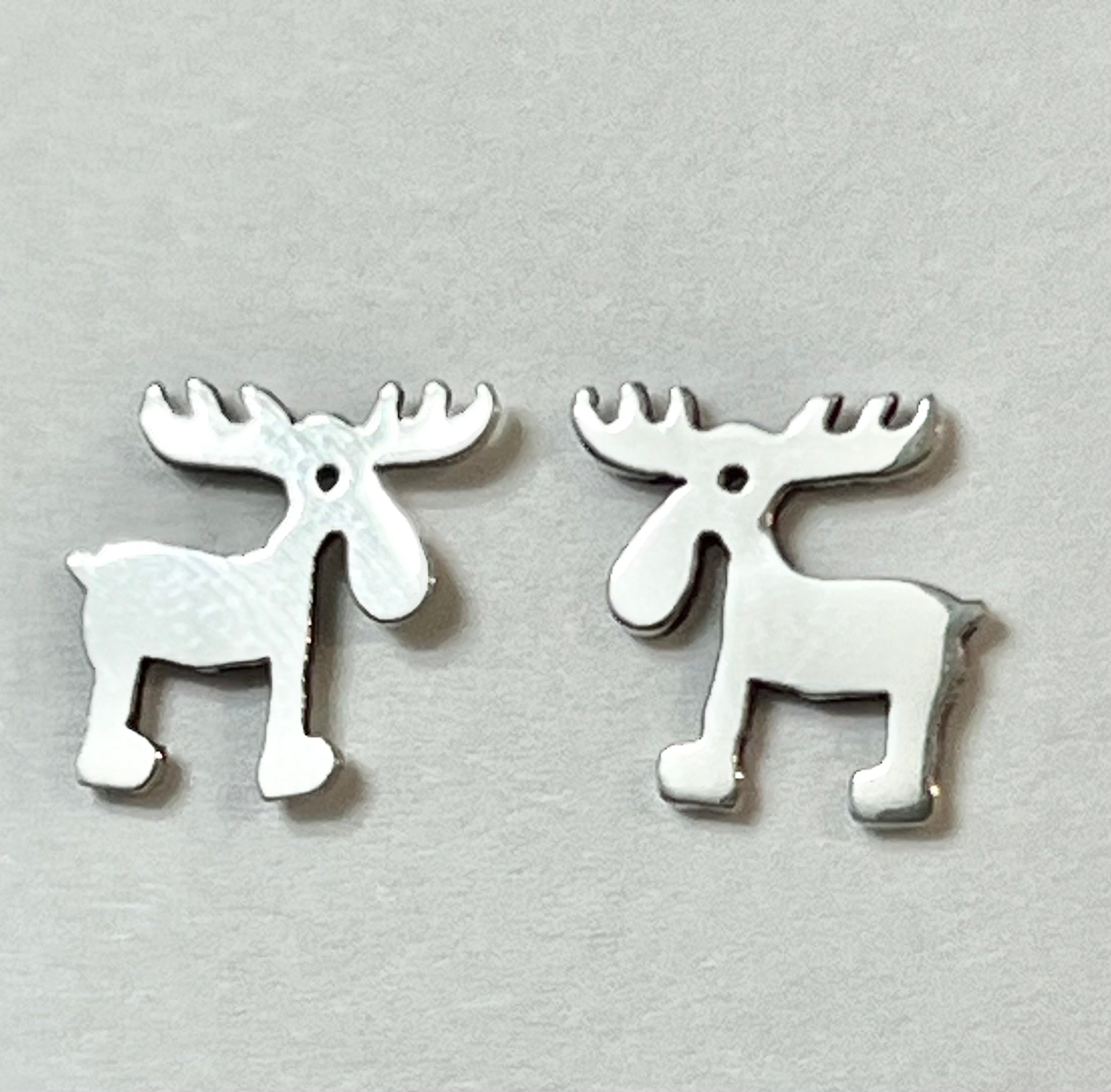 Sterling Silver Moose Earrings On Post