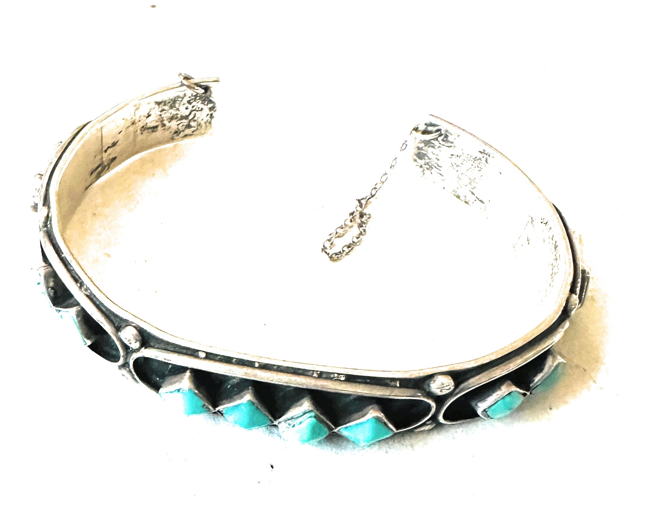 Vintage Old Pawn Navajo Sterling Silver & Turquoise Cuff Bracelet