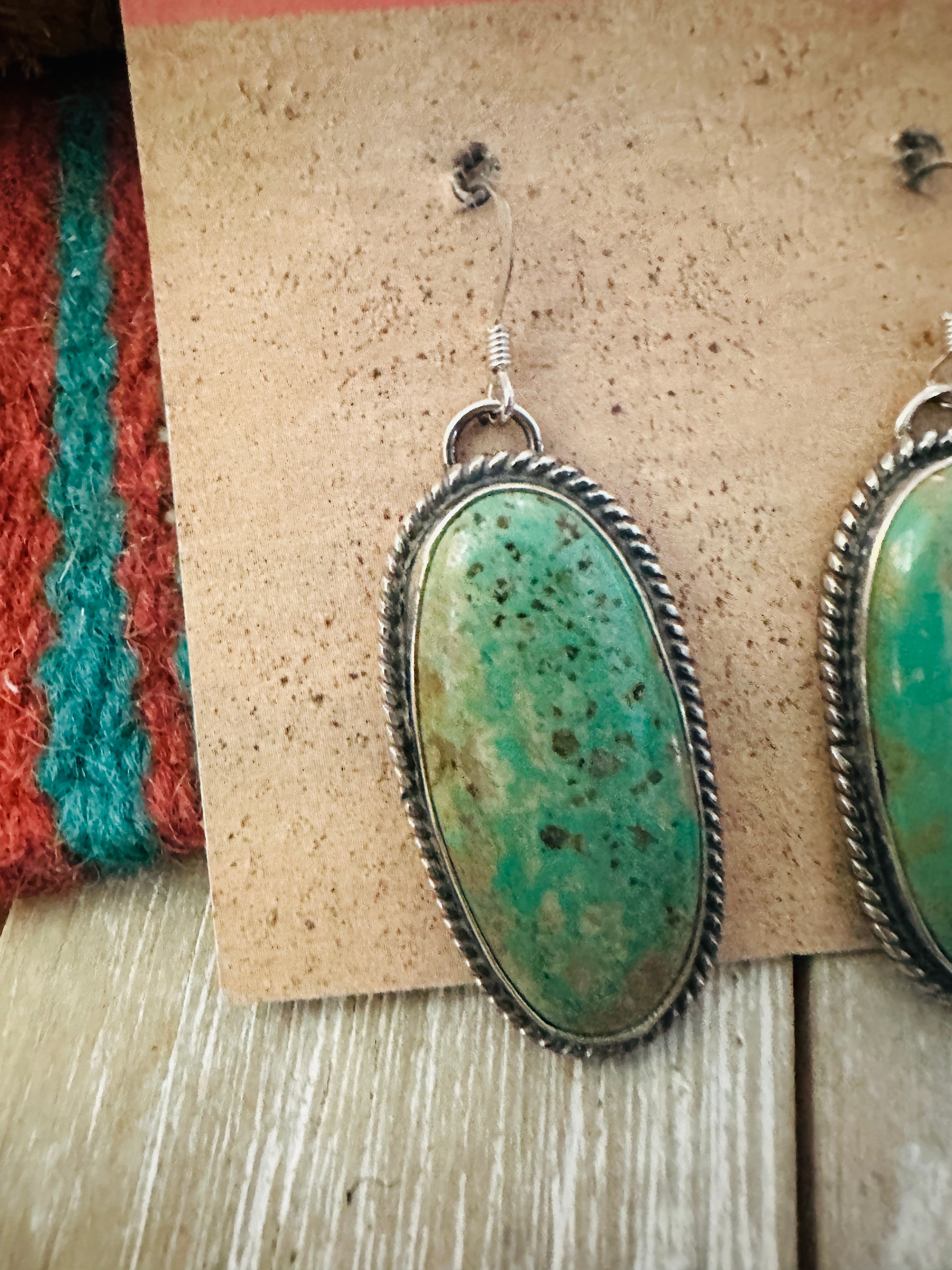 Handcrafted Turquoise & Sterling Silver Dangle Earrings