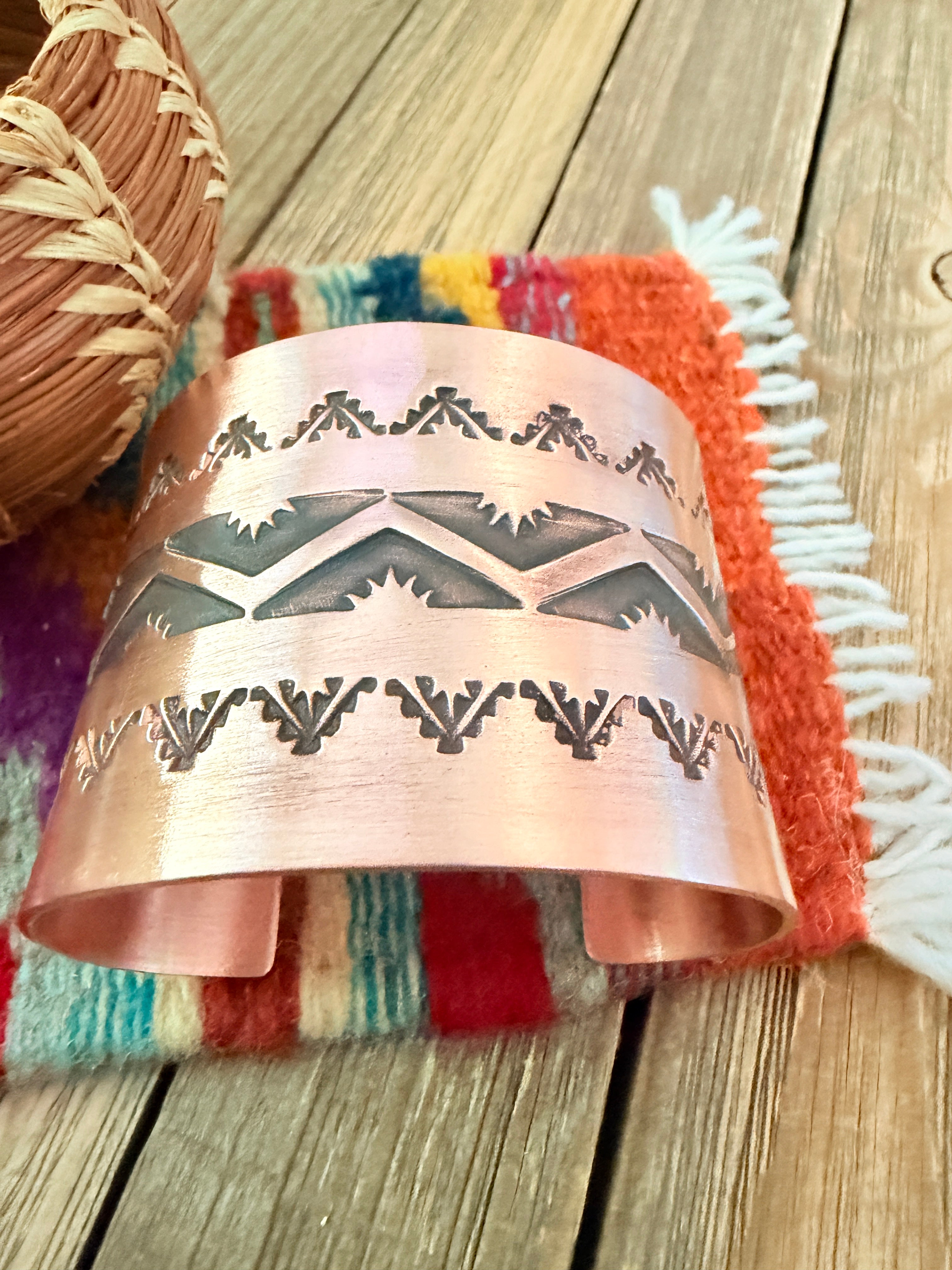Handcrafted Copper Cuff Bracelet by Elvira Bill