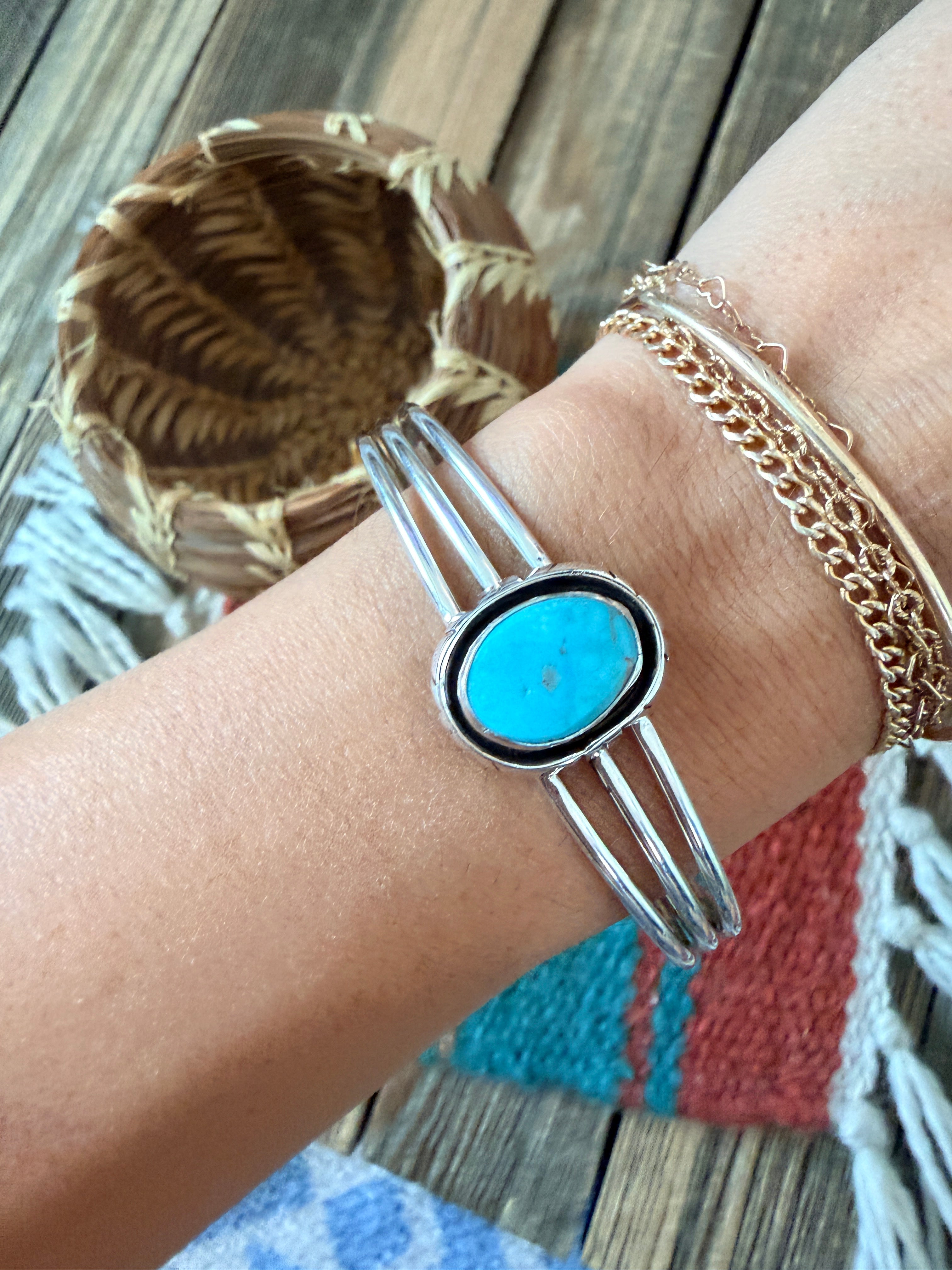 Handcrafted Sterling Silver & Turquoise Cuff Bracelet