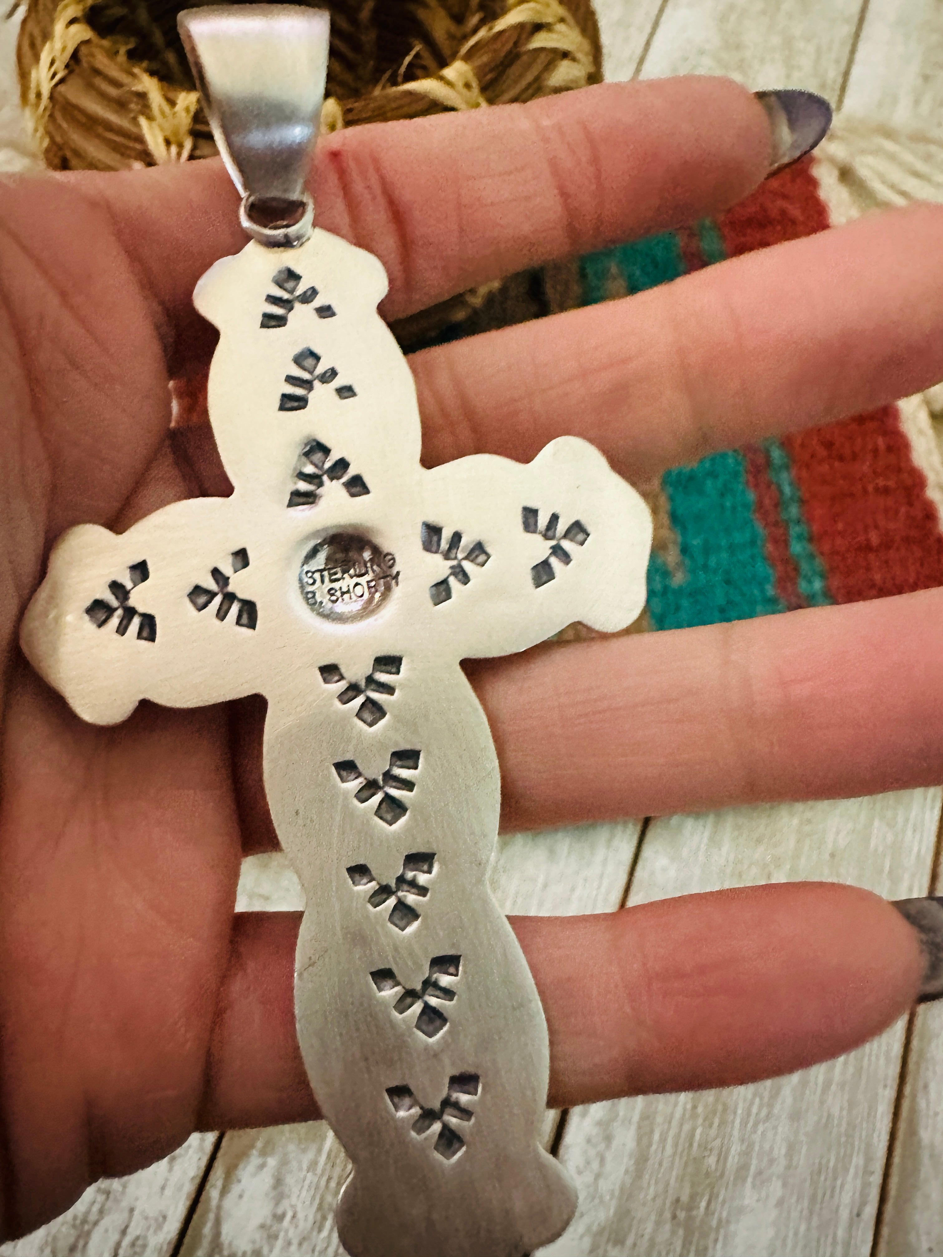 Handcrafted Sterling Silver Cross Pendant by Benson Shorty