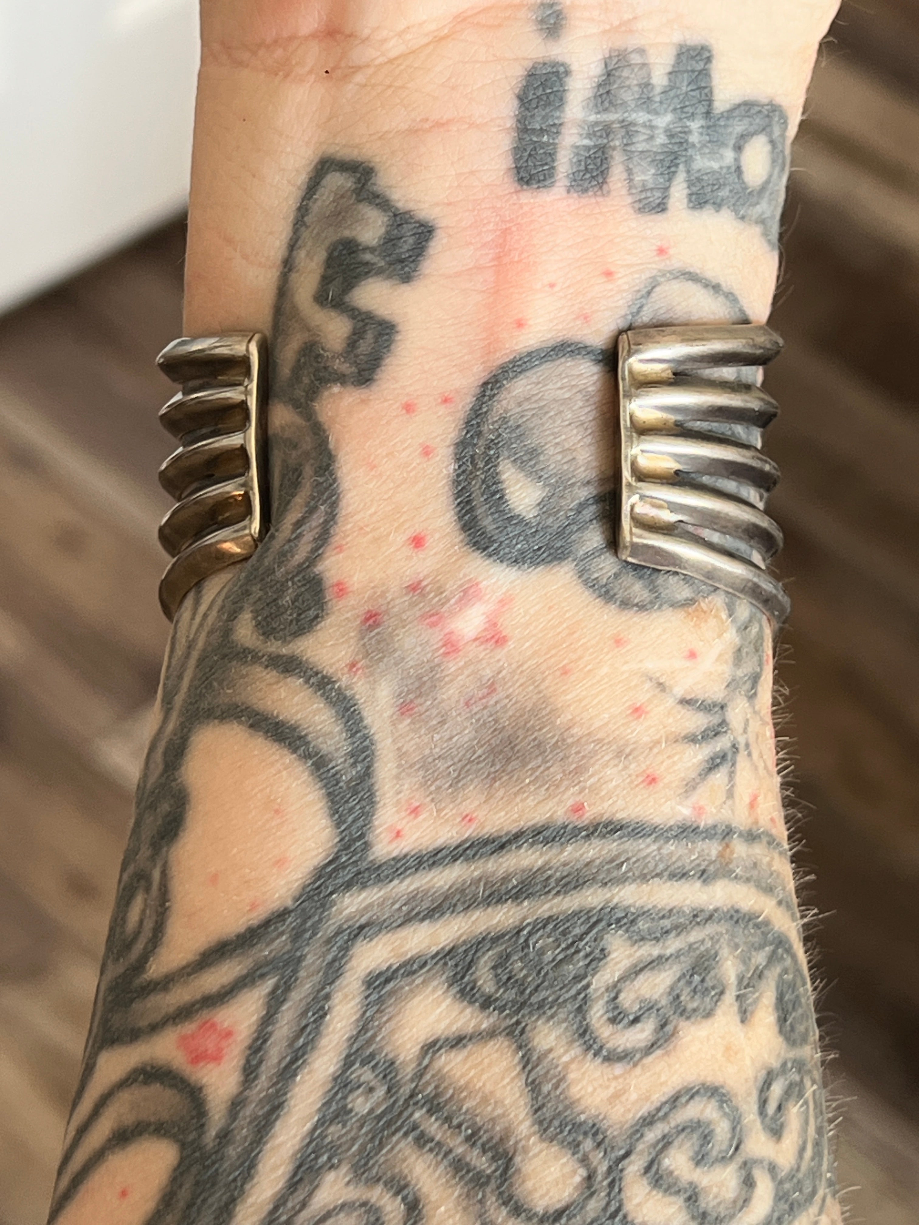 Handcrafted Sterling Silver and Natural Kingman Turquoise Cuff Bracelet by Verdy Jake