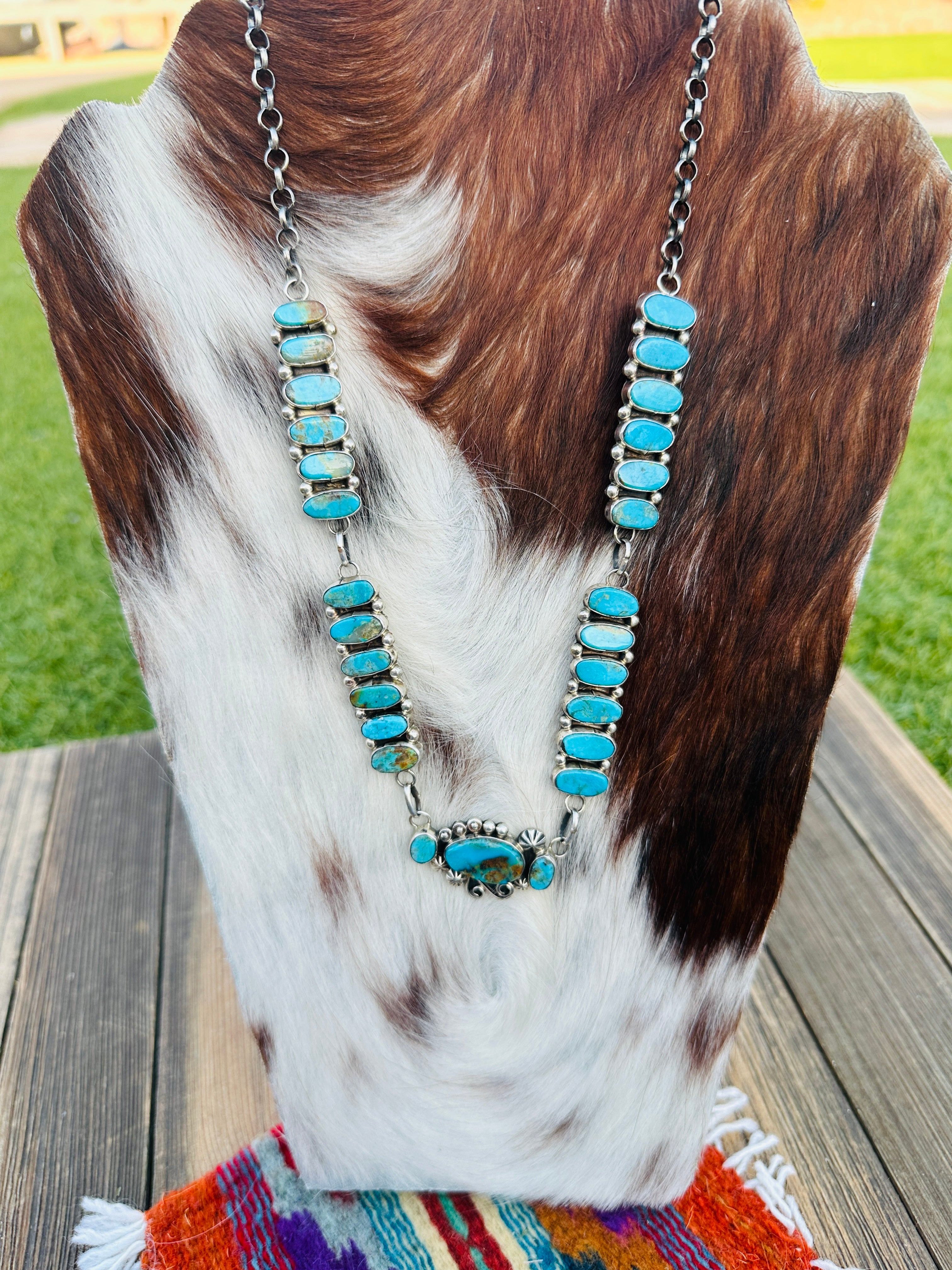 Handcrafted Turquoise & Sterling Silver Necklace by Jacqueline Silver