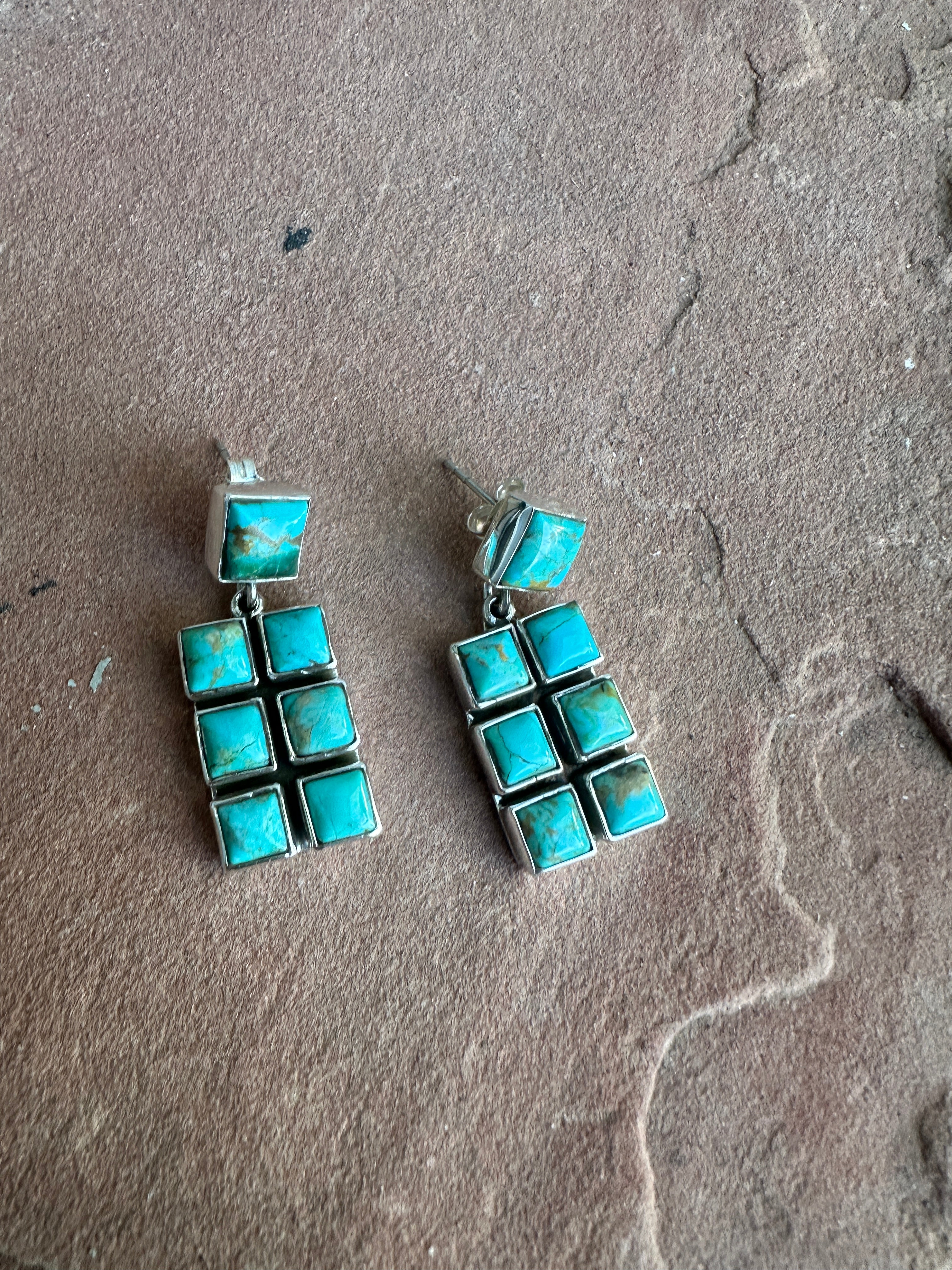 Handmade Turquoise and Sterling Silver Dangles