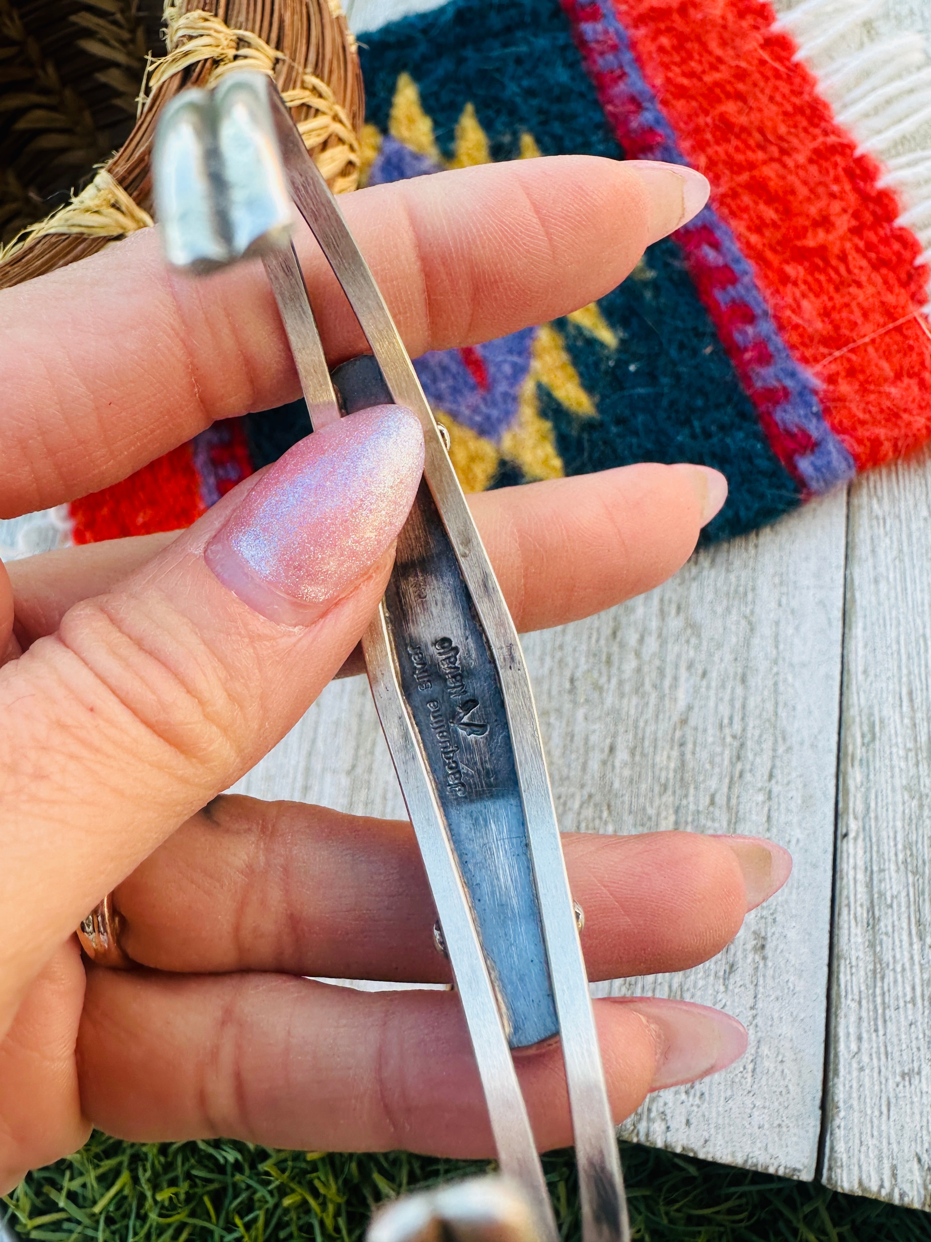 Handcrafted Turquoise & Sterling Silver Cuff Bracelet by Jacqueline Silver