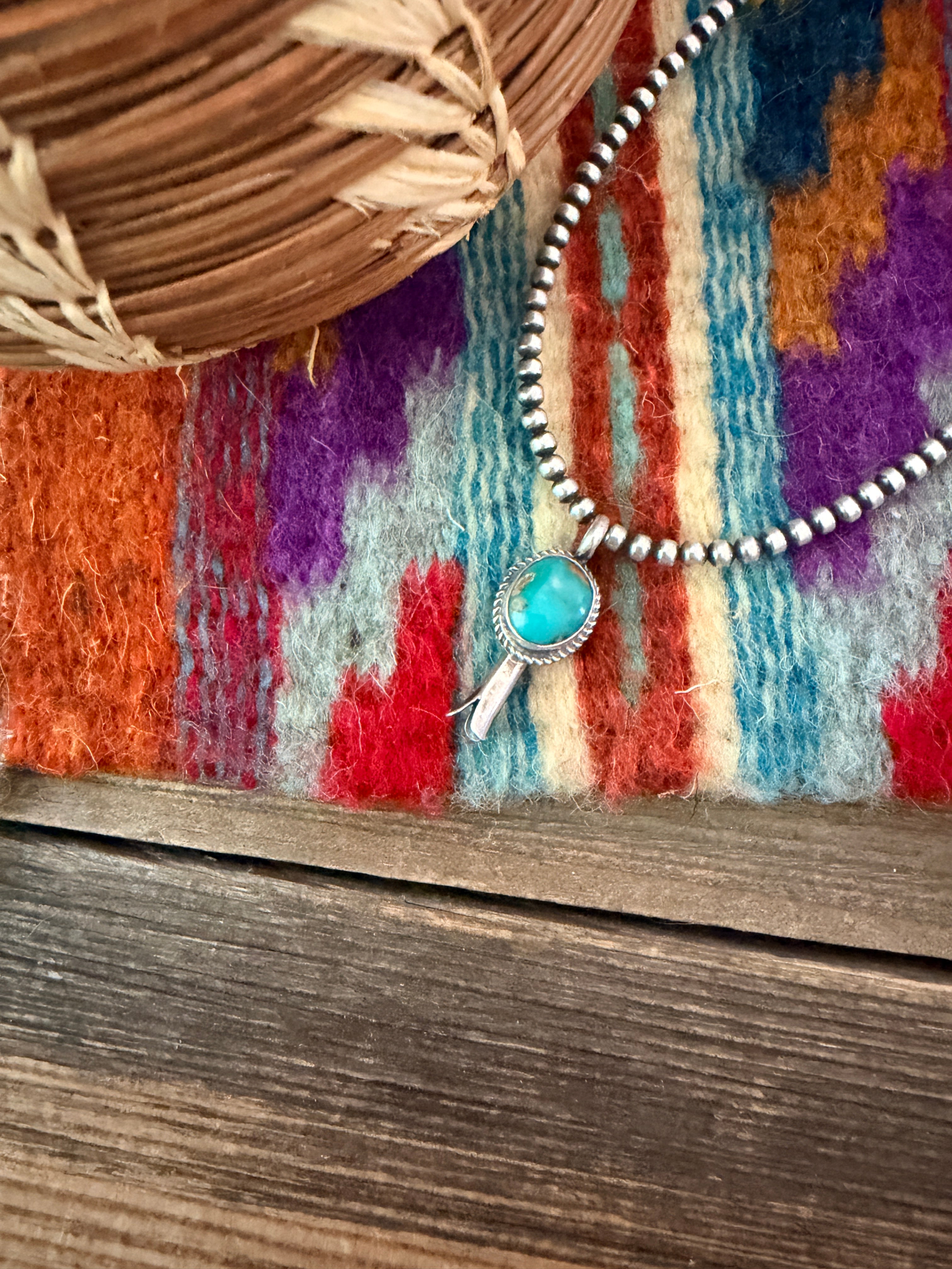 Handcrafted Sterling Silver & Turquoise Blossom Pendant