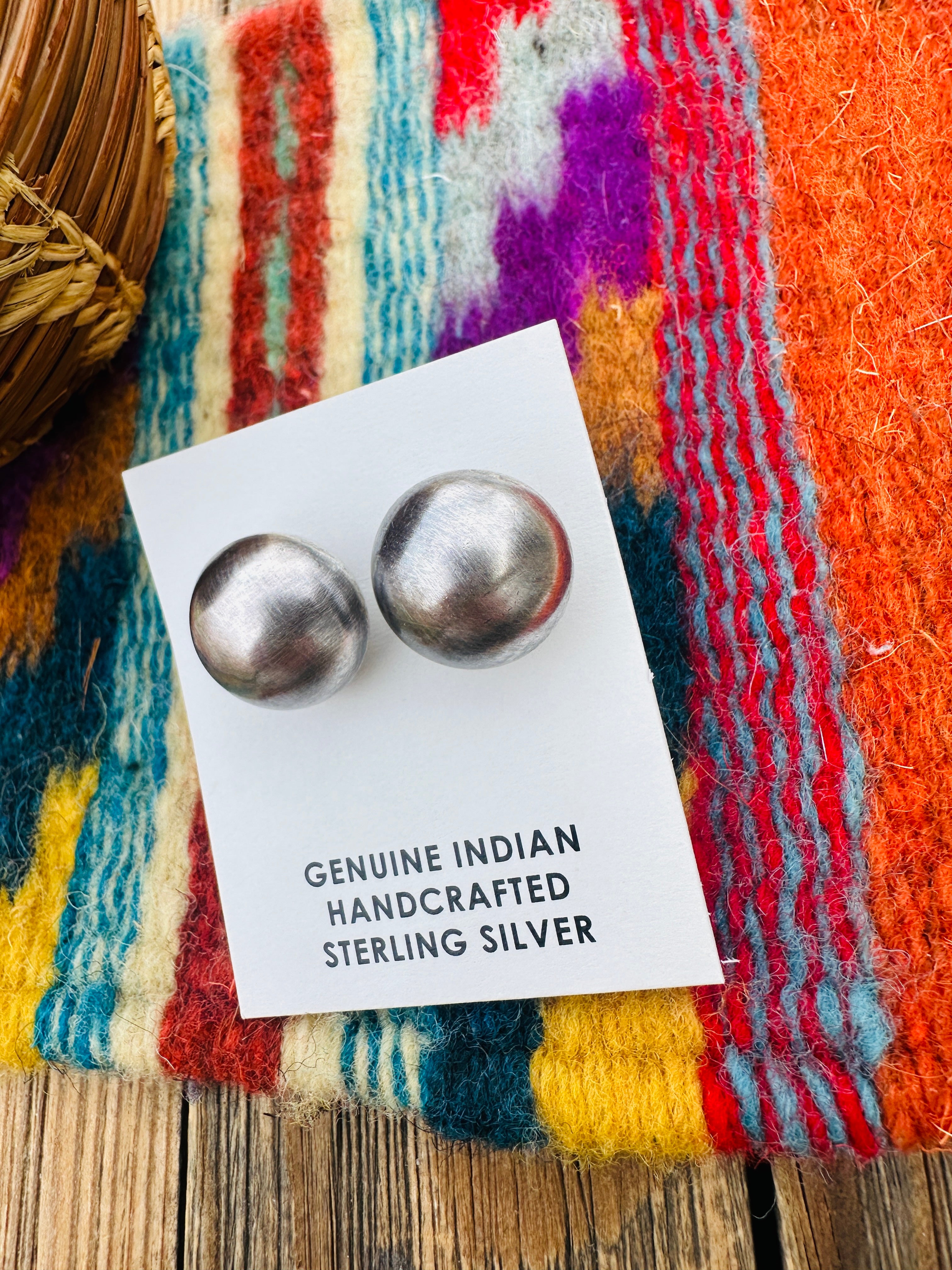 Handcrafted 10mm Sterling Silver Pearl Stud Earrings