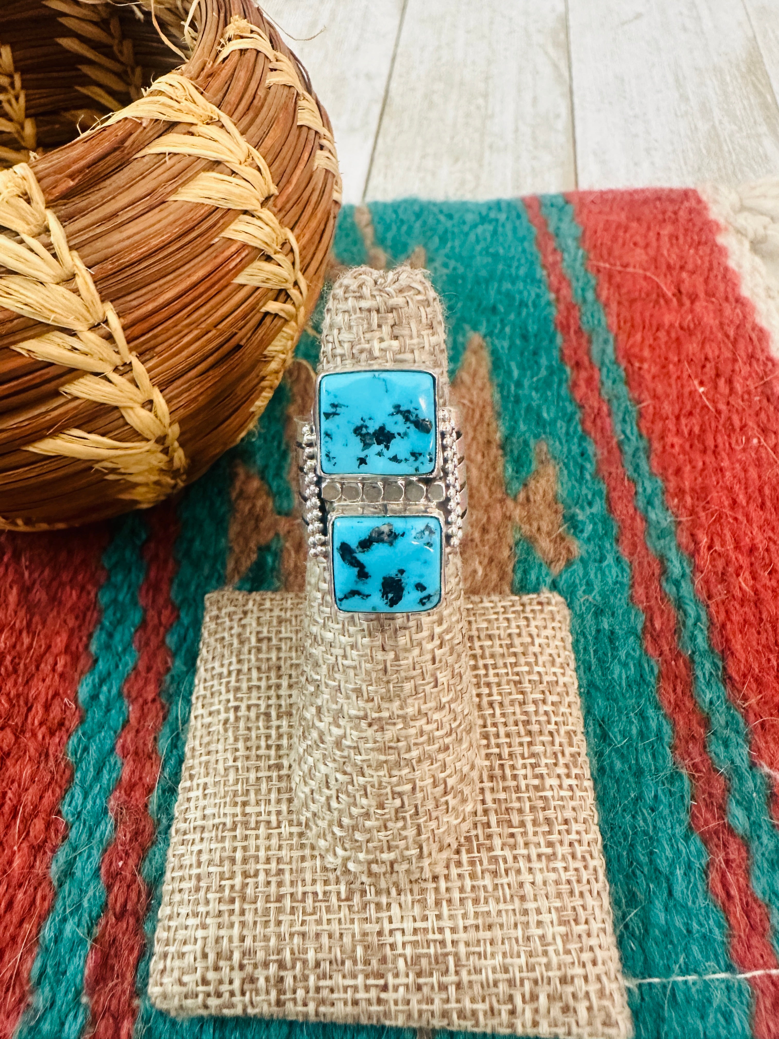 Handcrafted Sterling Silver & Kingman Turquoise Ring