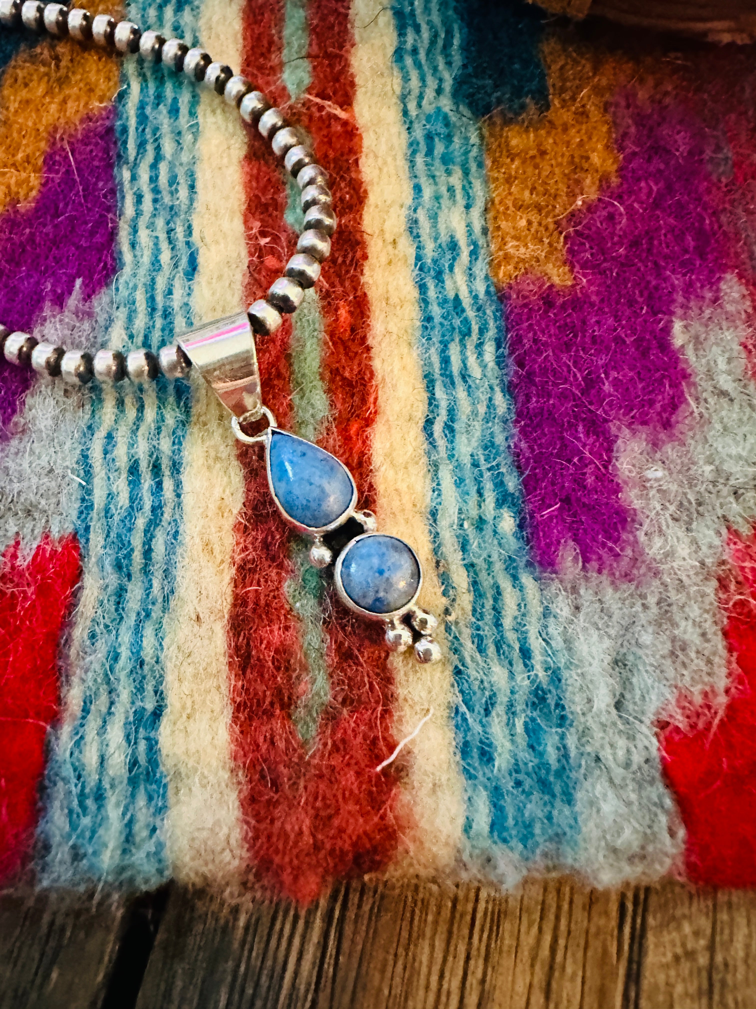 Handcrafted Sterling Silver & Lapis Pendant