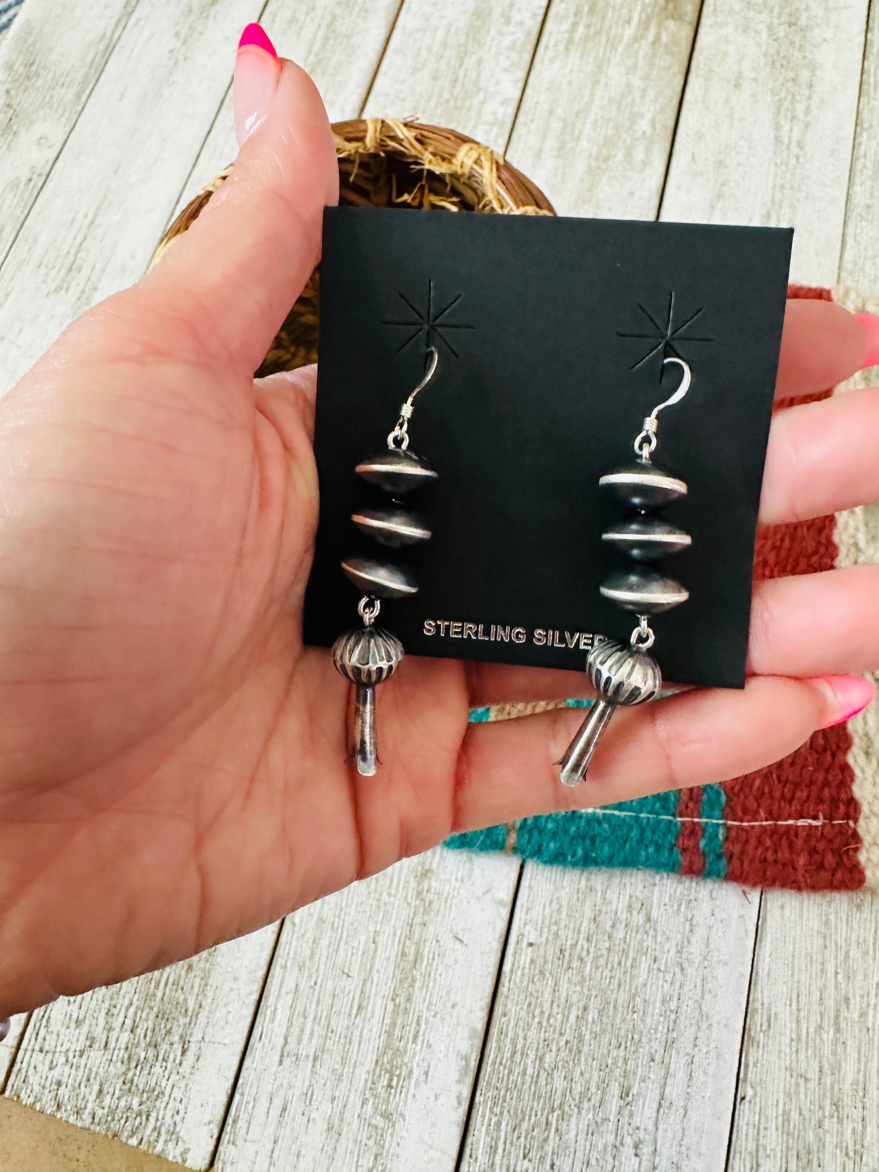 Sterling Silver Pearl Blossom Dangle Earrings