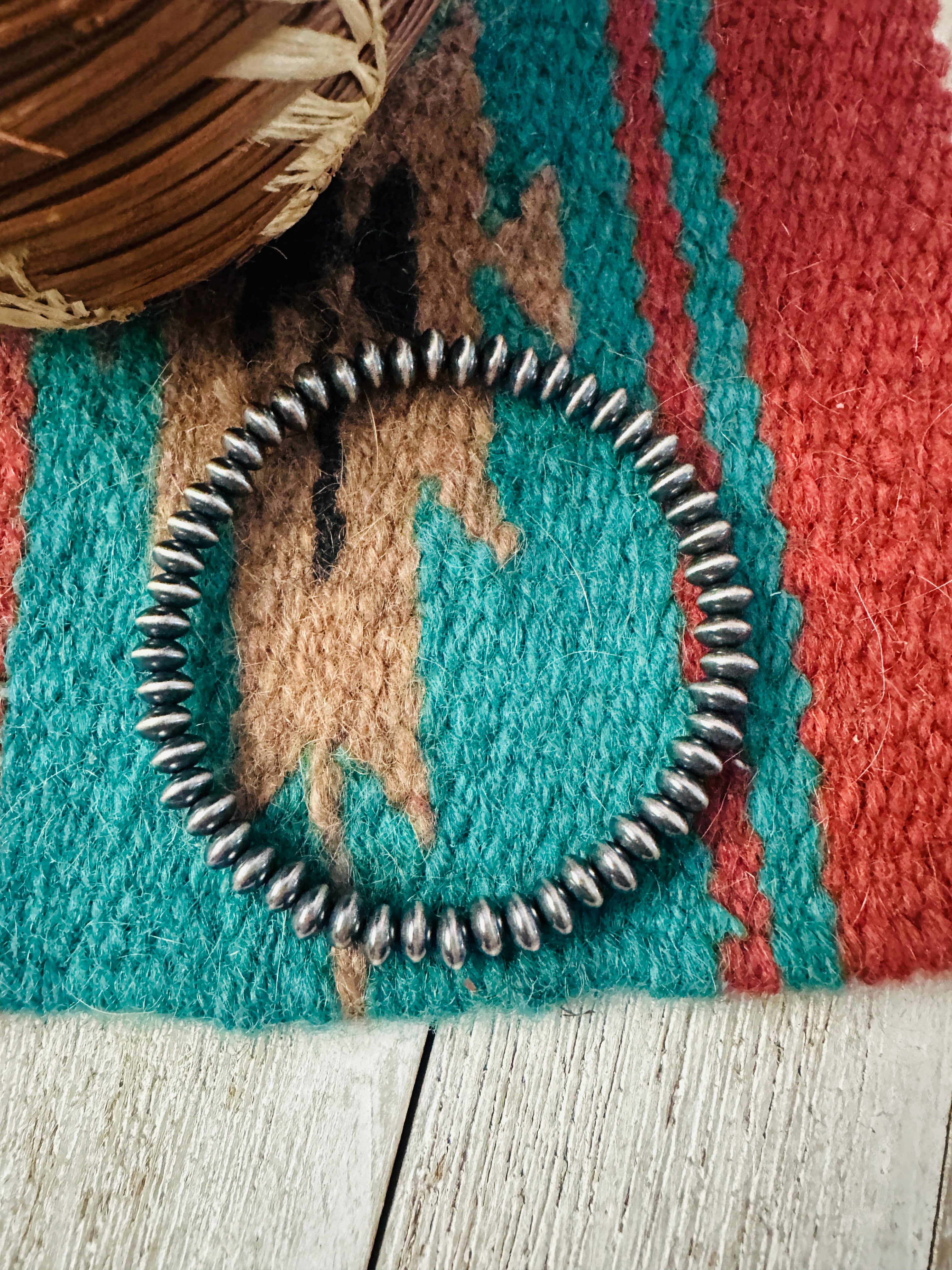 Handcrafted Sterling Silver Stretch 5mm Saucer Bead Bracelet