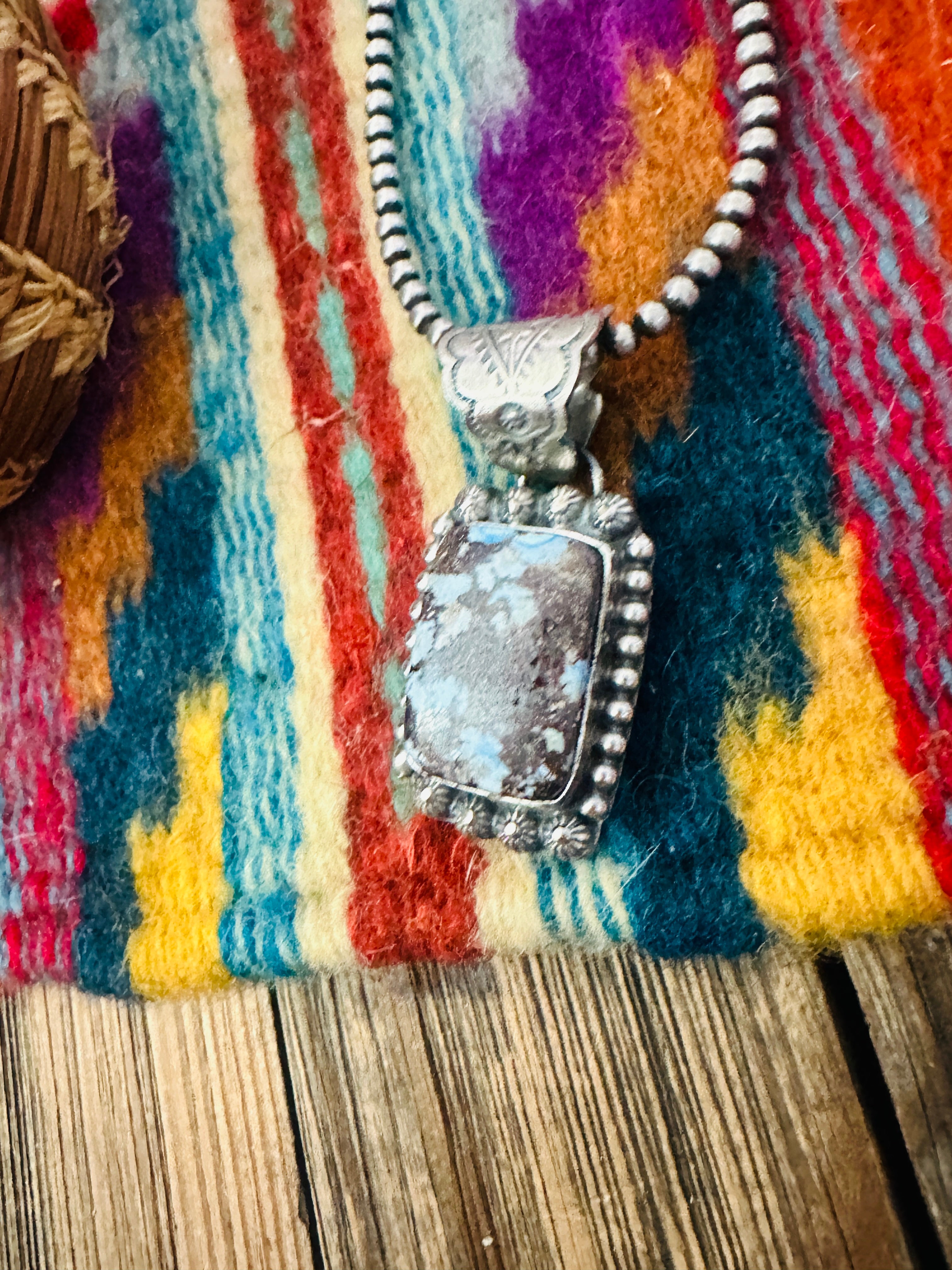 Handcrafted Sterling Silver & Golden Hills Turquoise Pendant