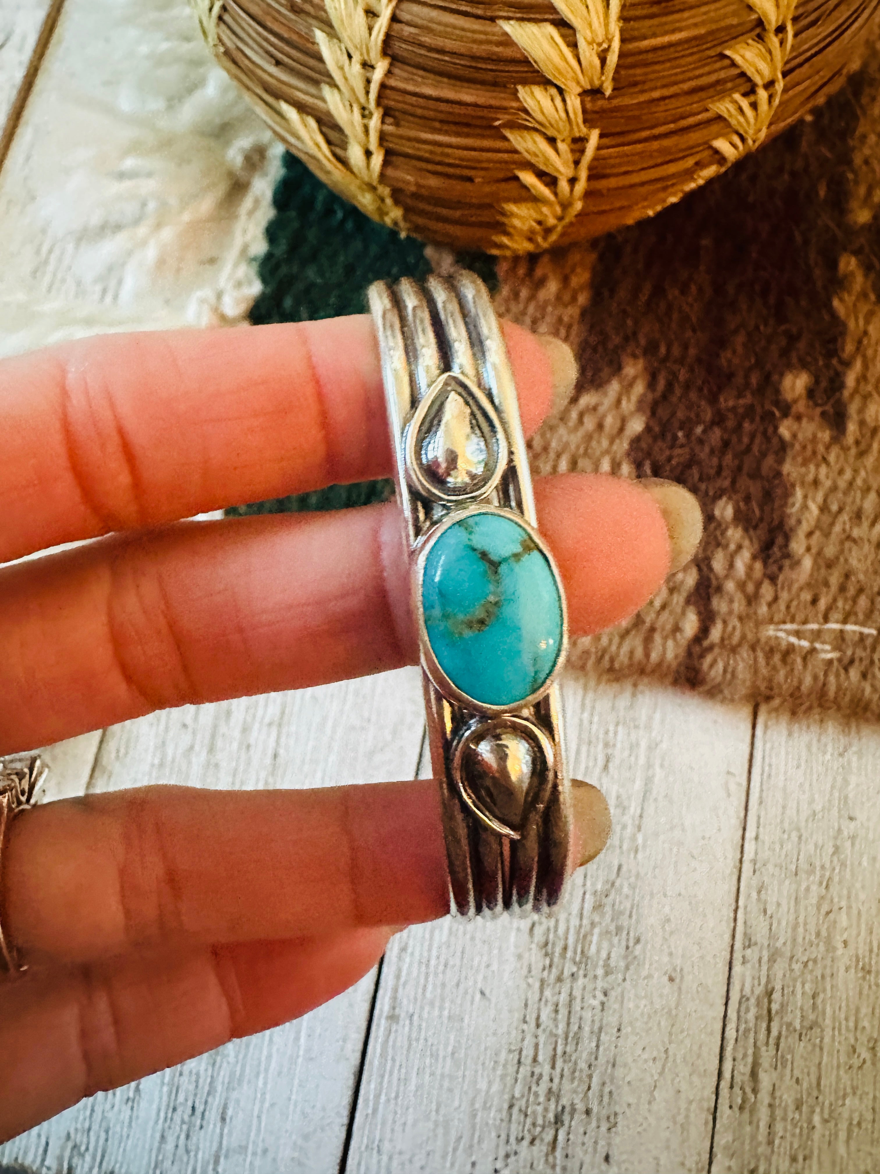 Navajo Turquoise & Sterling Silver Cuff Bracelet