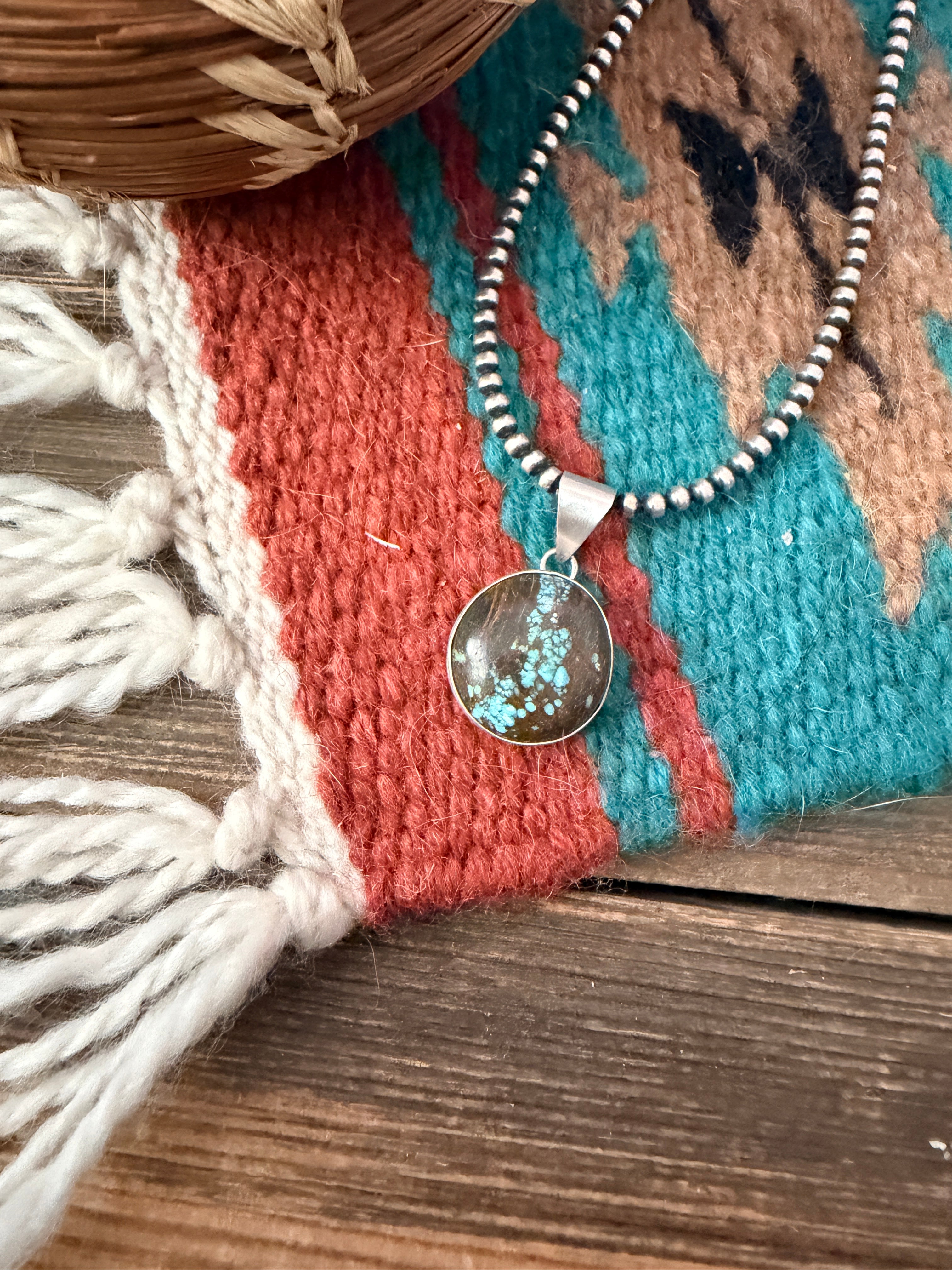 Handcrafted Sterling Silver and Turquoise Pendant