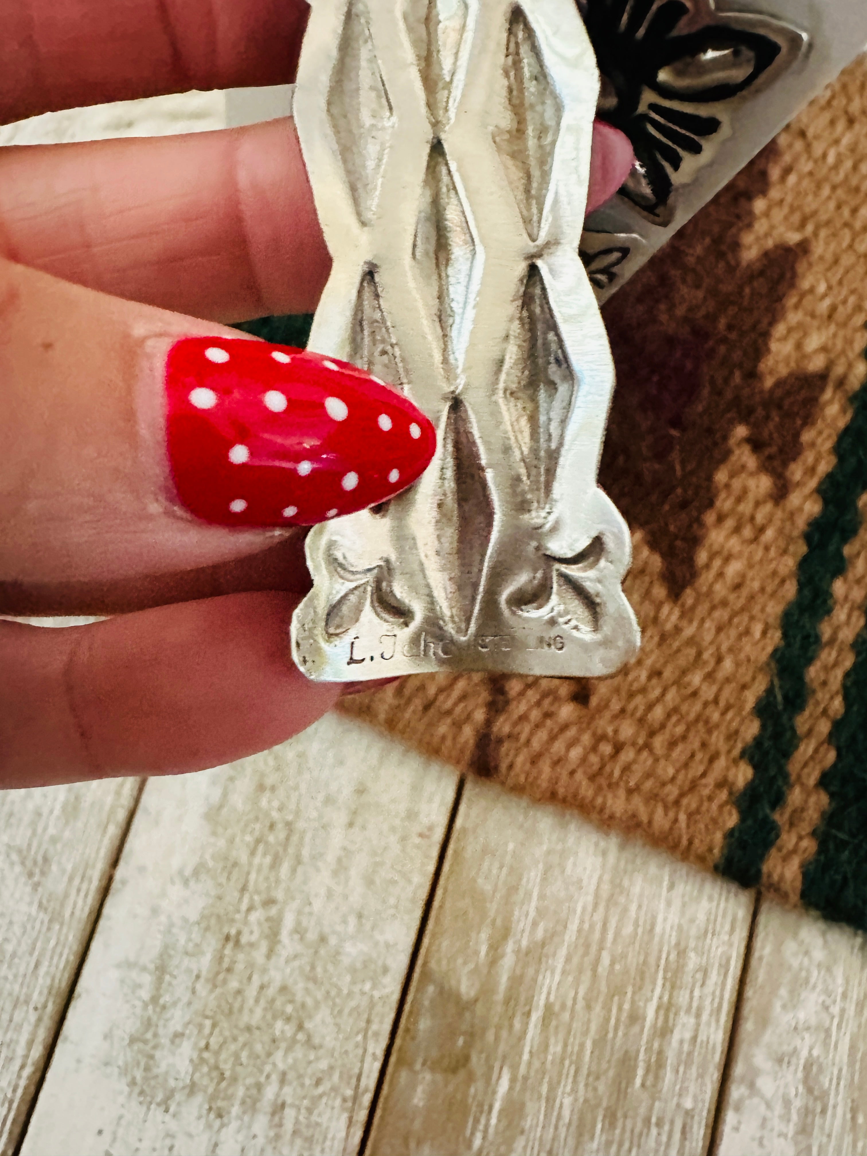 Handcrafted Sterling Silver Concho Dangle Earrings by Leander Tahe