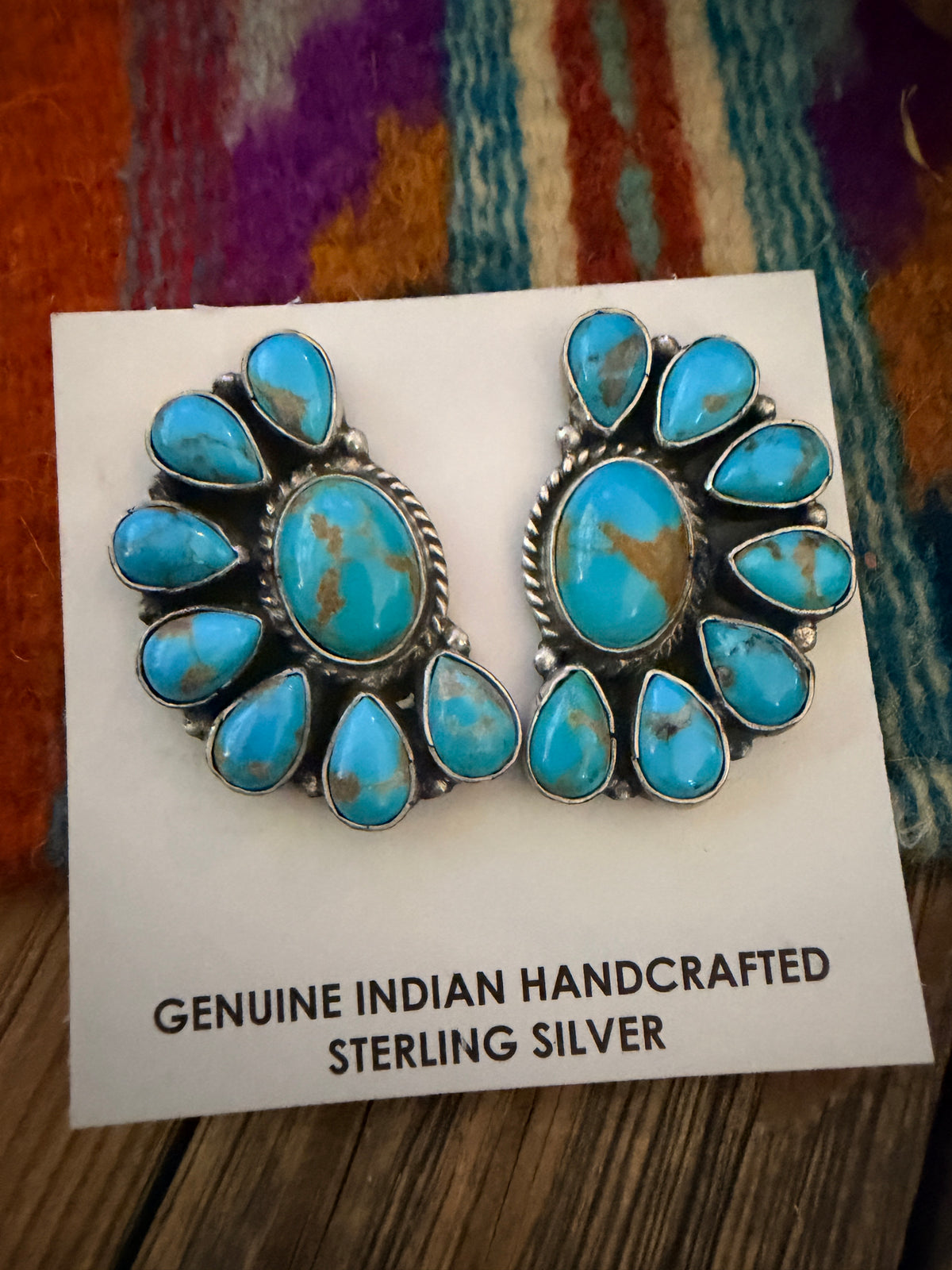 Handcrafted Turquoise & Sterling Silver Post Earrings by Marcella James