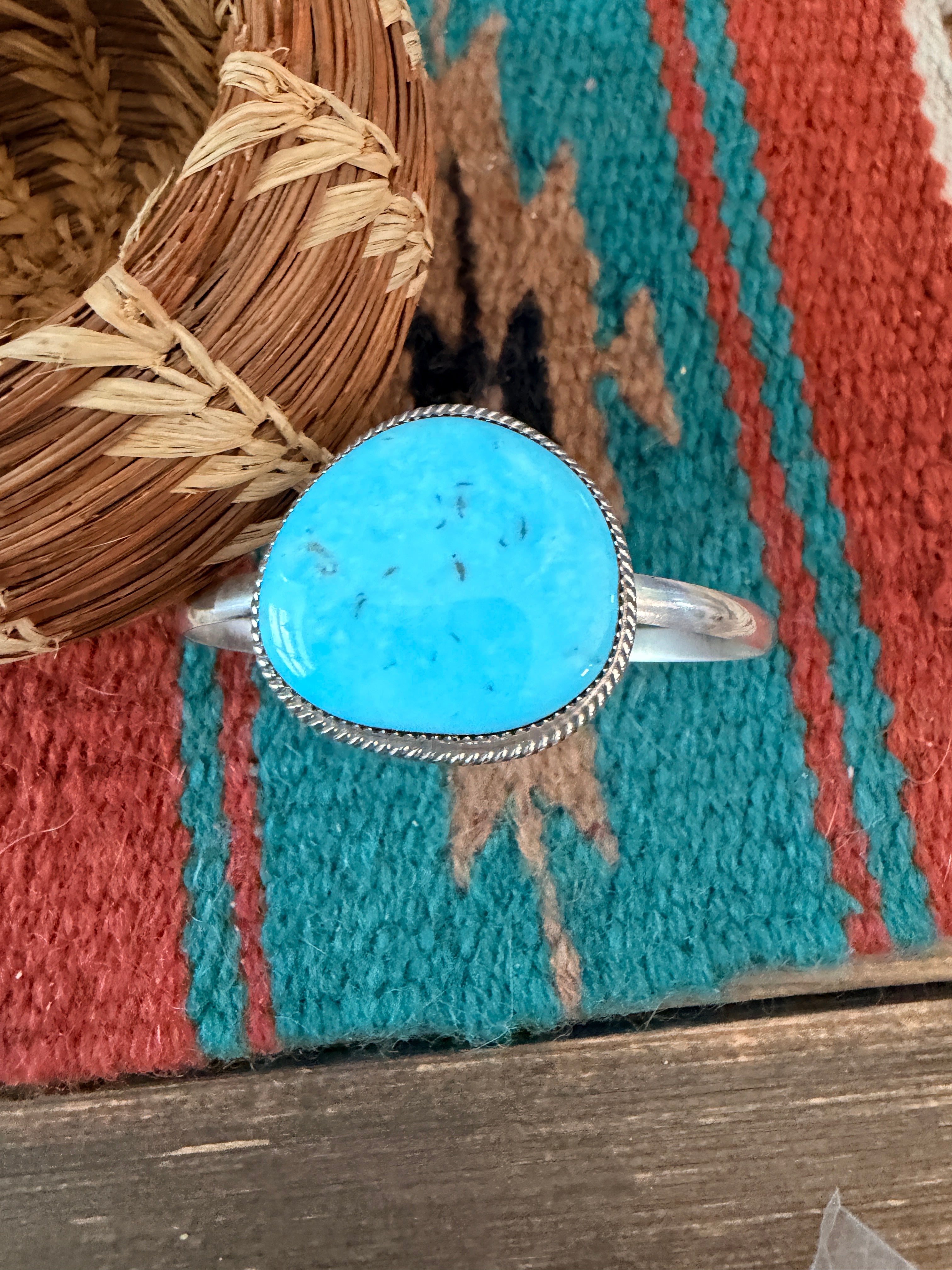 Handmade Turquoise & Sterling Silver Cuff Bracelet