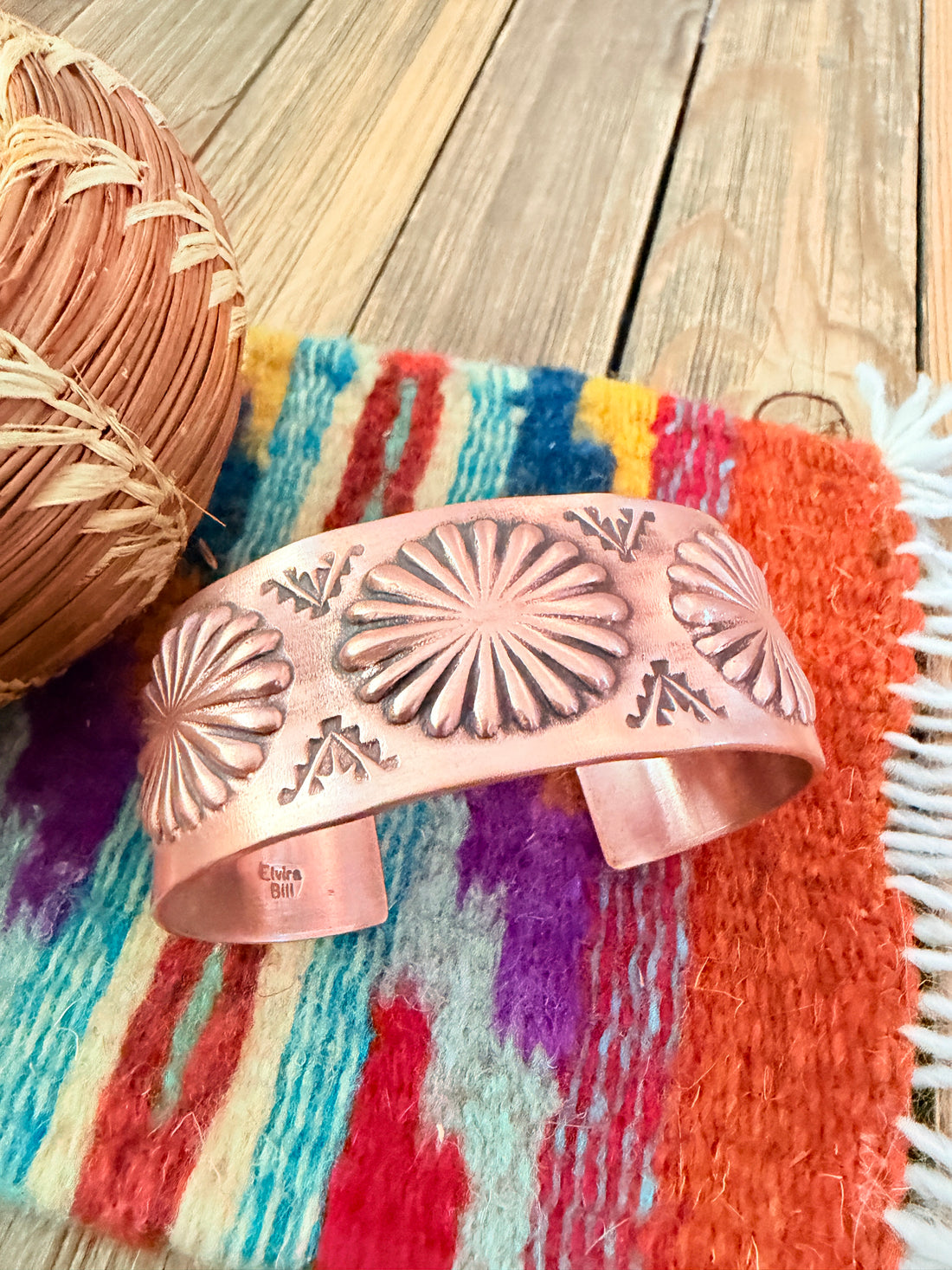 Handcrafted Copper Cuff Bracelet by Elvira Bill