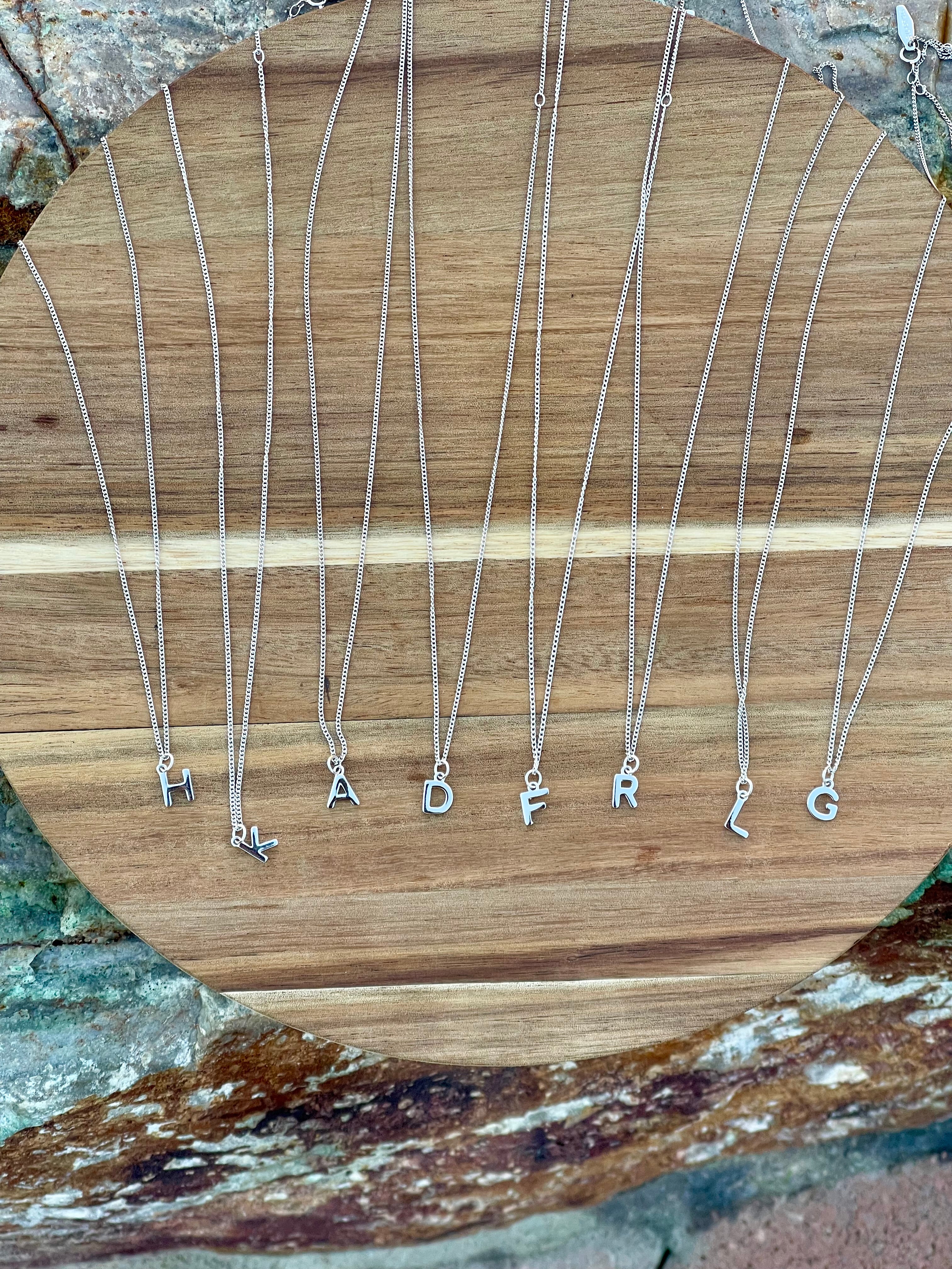 Handmade Sterling Silver Initial Chain Necklace