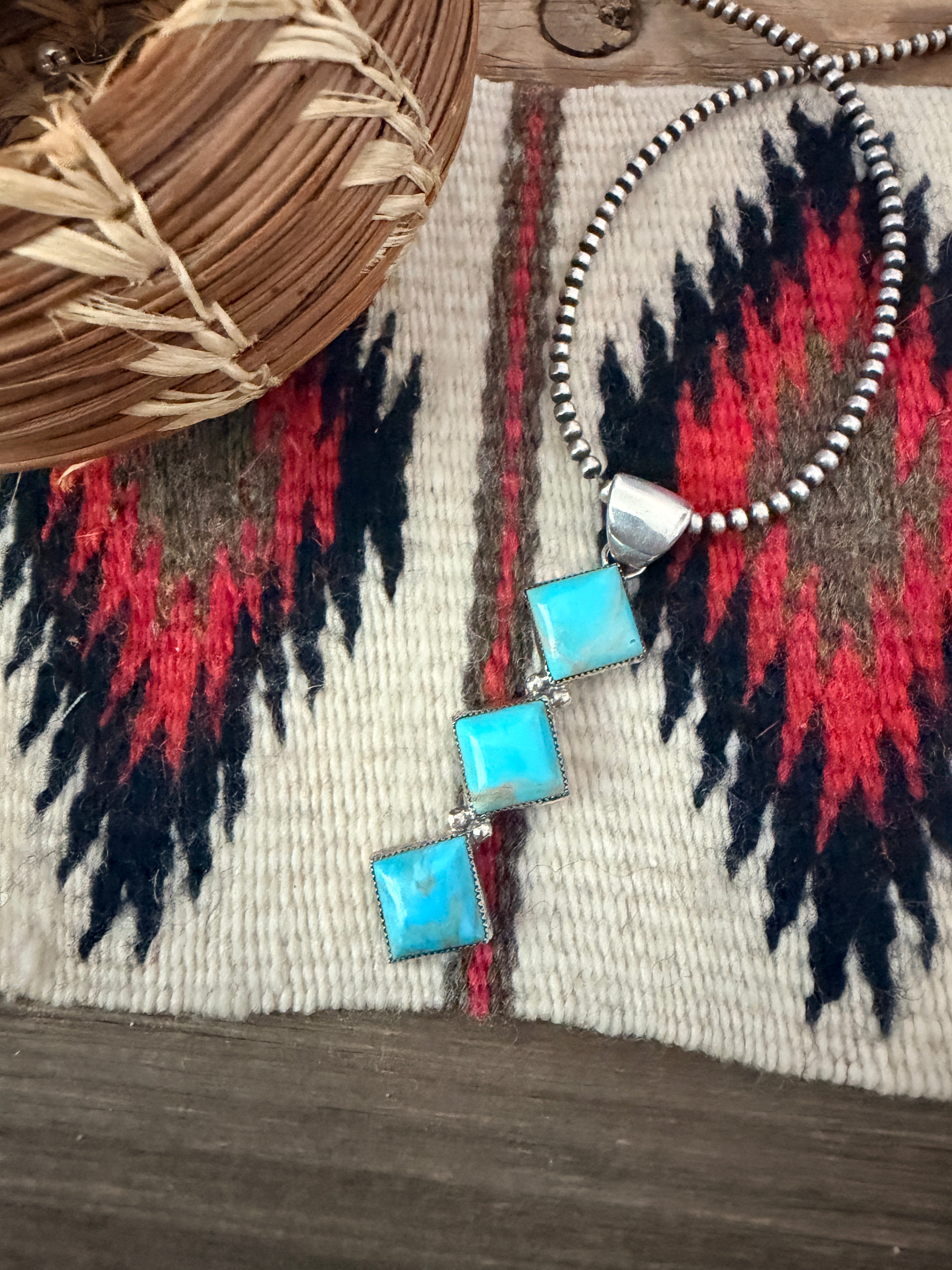 Handcrafted Sterling Silver & Turquoise Pendant