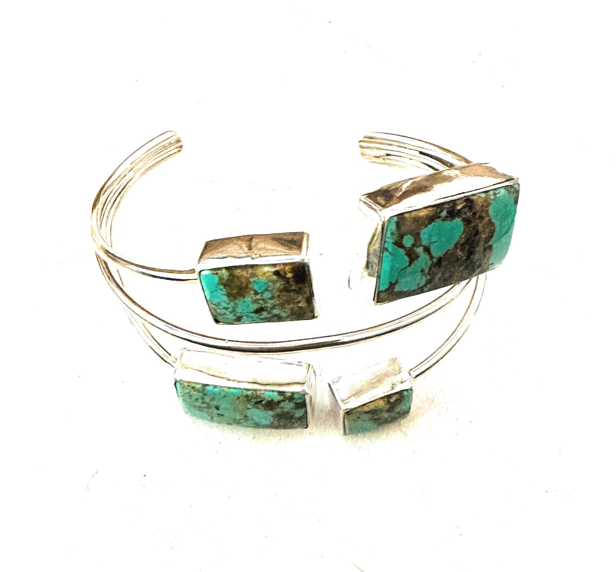 Navajo Sterling Silver & Number 8 Turquoise Cuff Bracelet