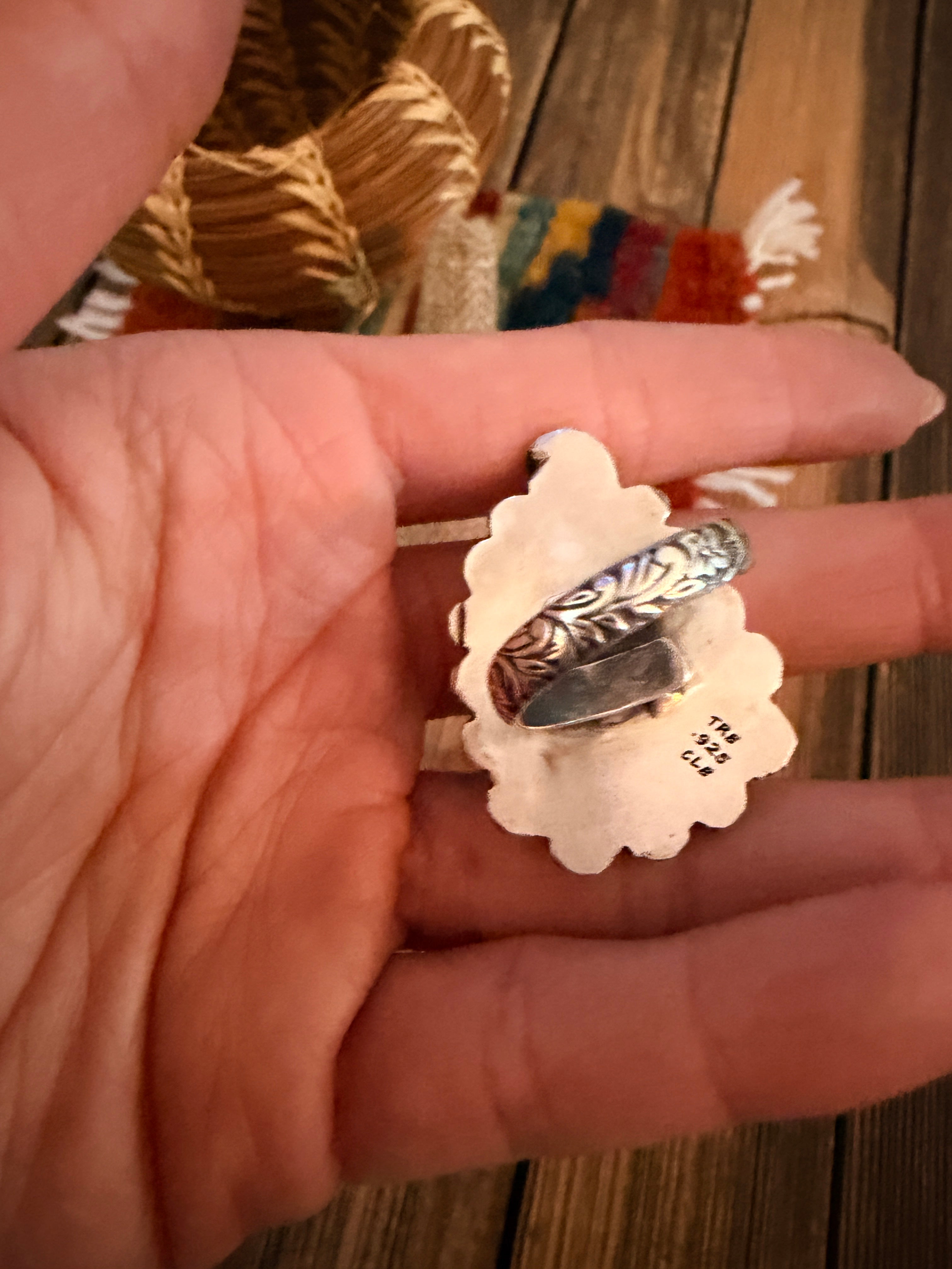 Handmade Sterling Silver and Turquoise Adjustable Ring