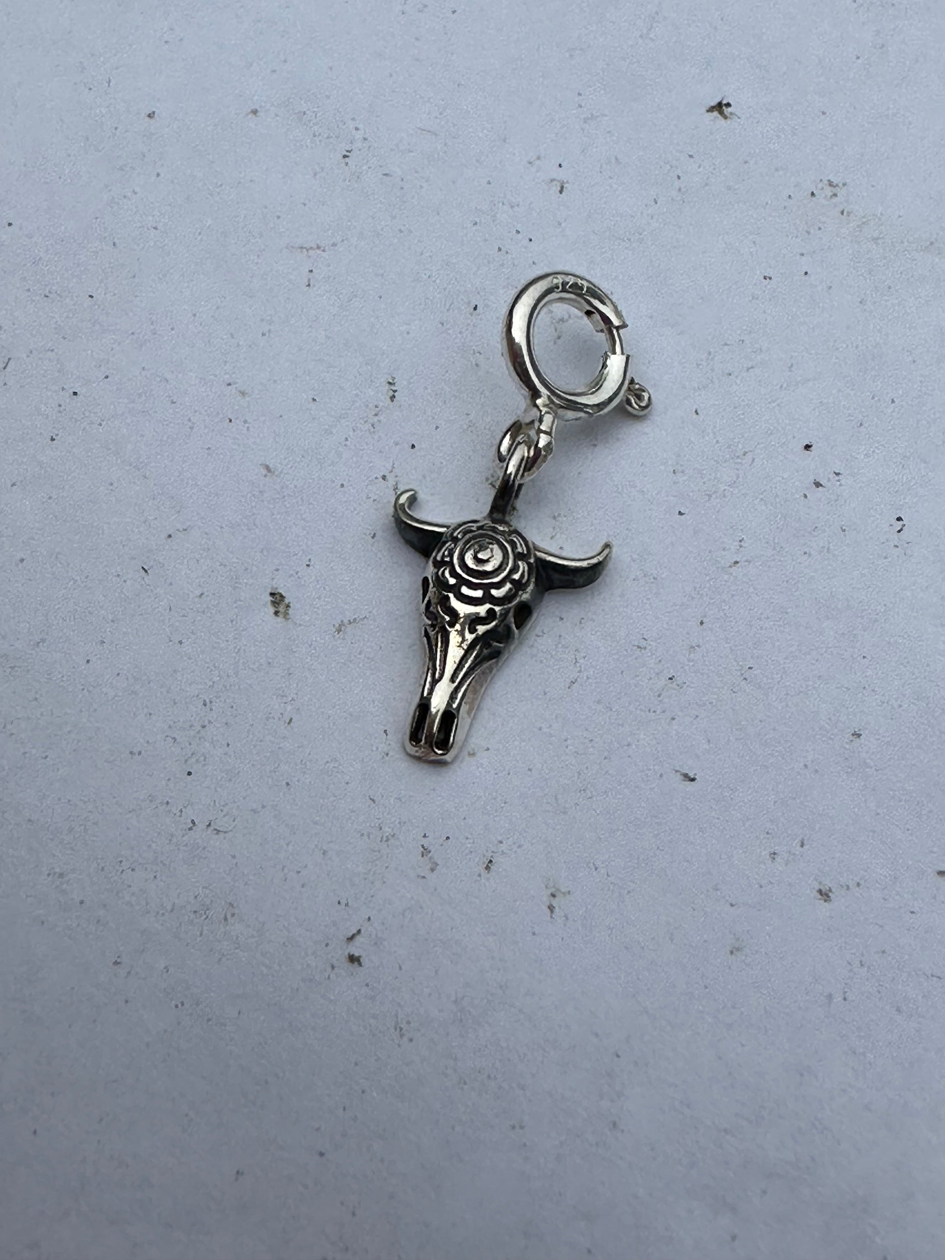 Sterling Silver Mini Steer Head Charm