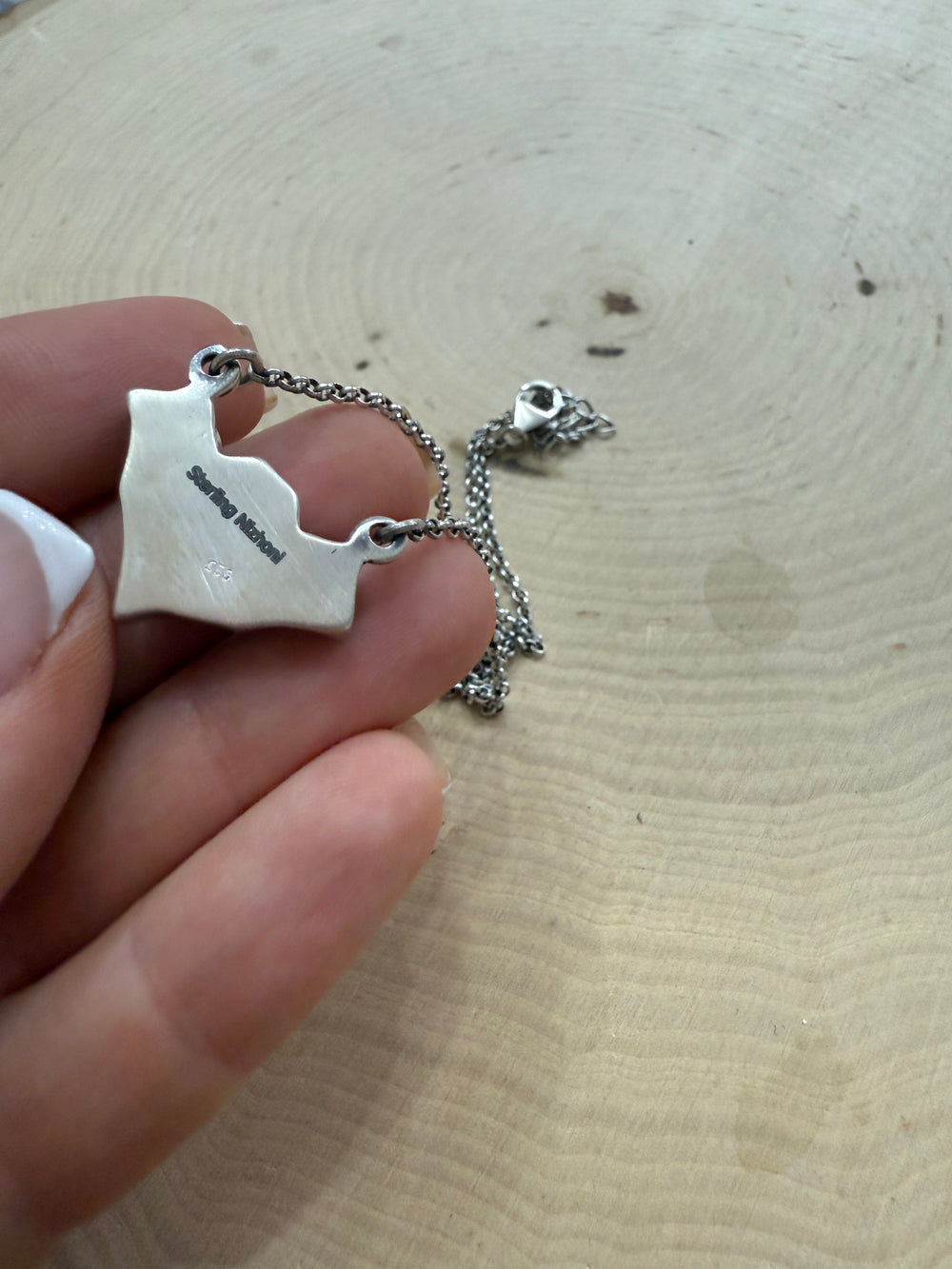 Beautiful Handmade Sterling Silver & Spice Bat Necklace