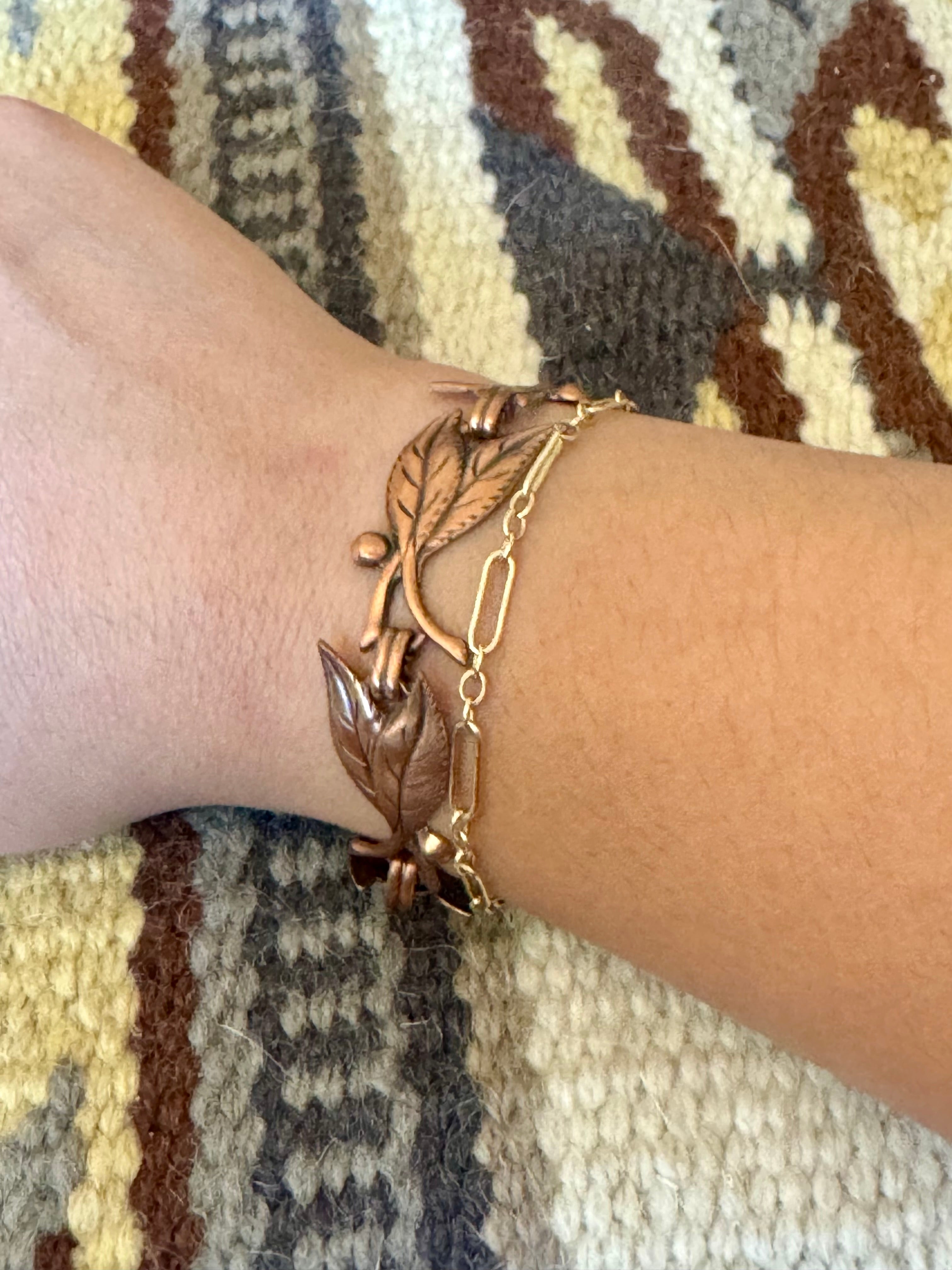 Vintage Handmade Copper Link Bracelet