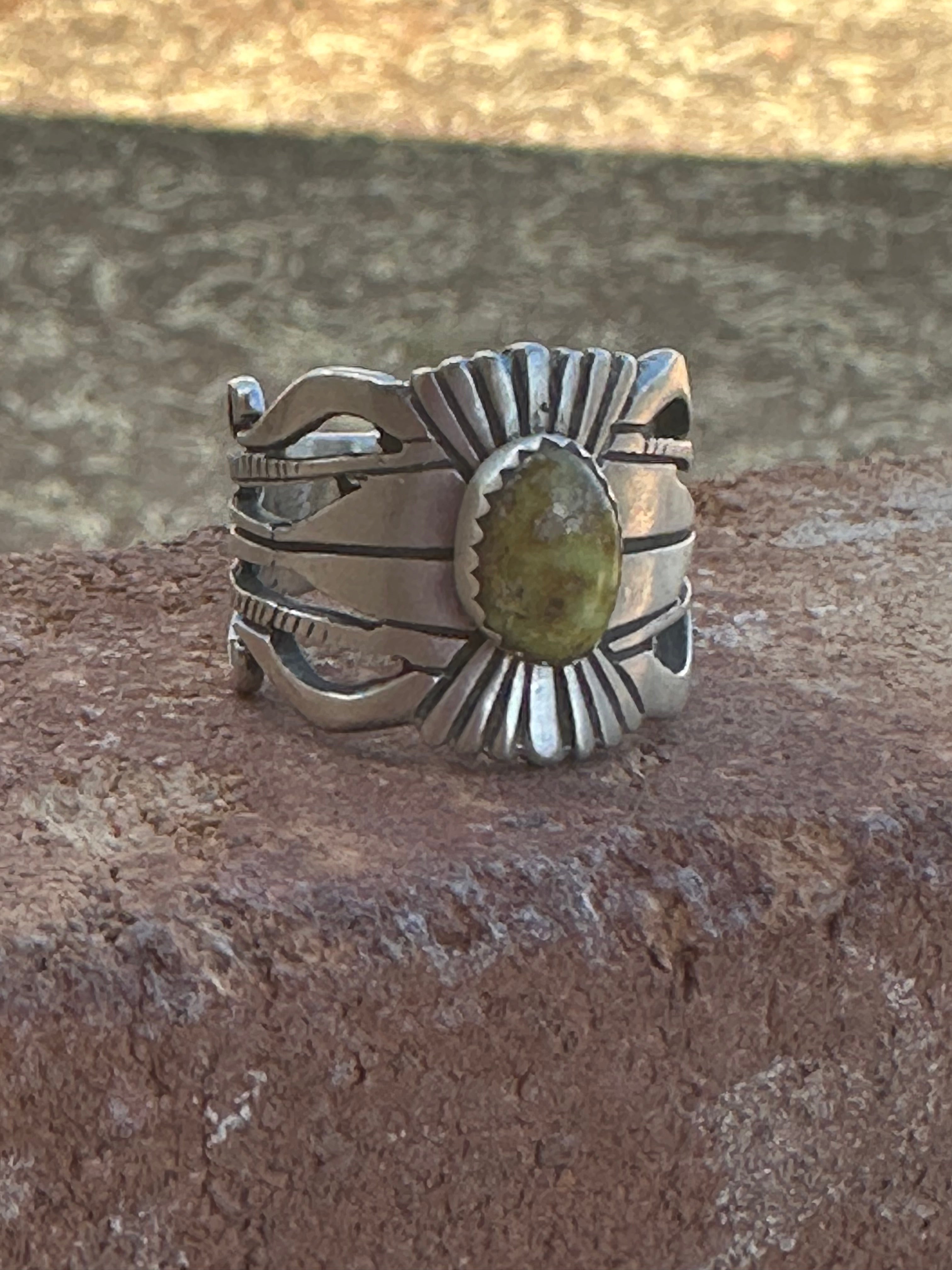 Navajo Russell Sam Sterling Silver & Palomino Turquoise Rings