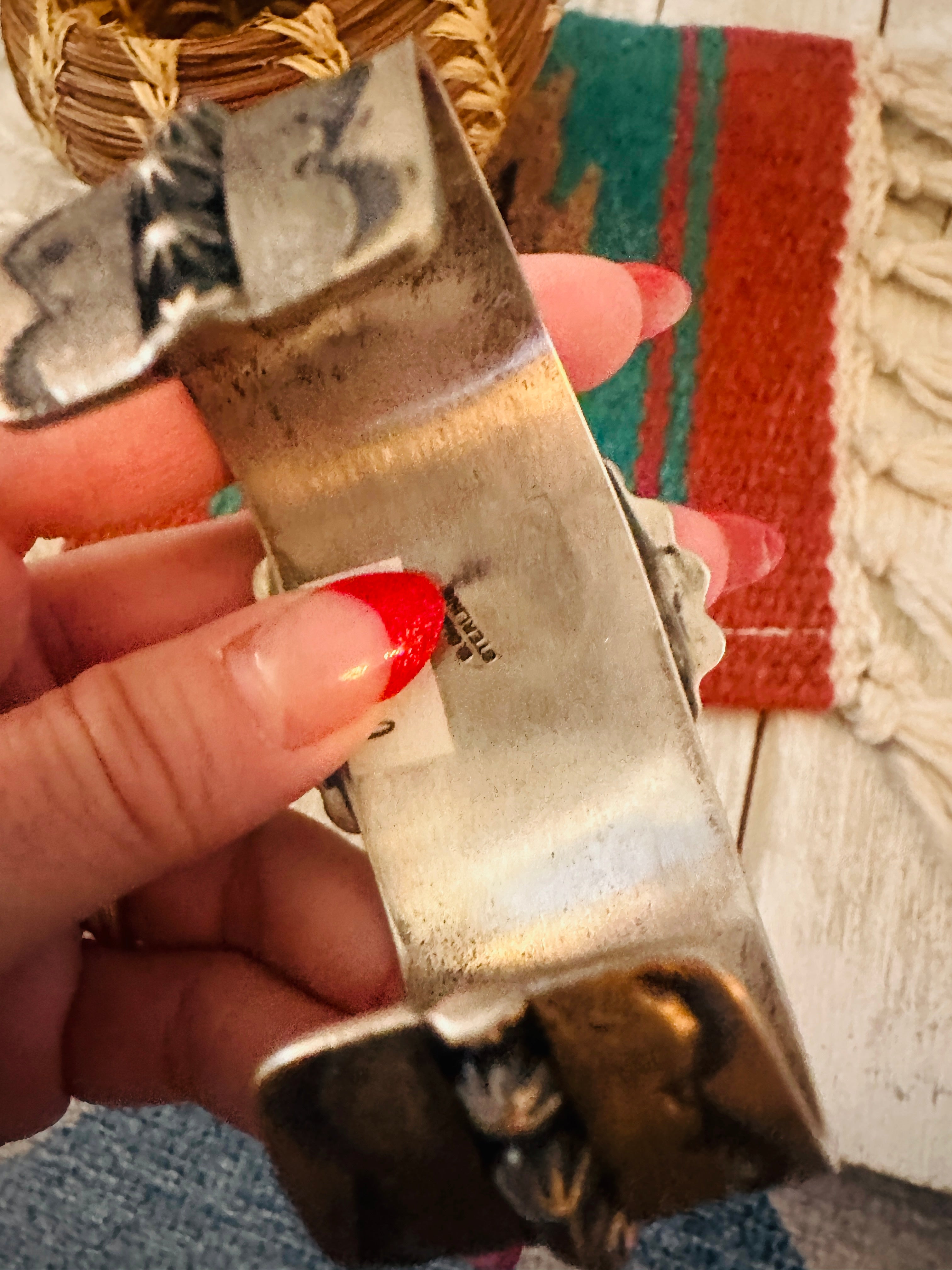 Handcrafted Sterling Silver & Bisbee Turquoise Cuff Bracelet