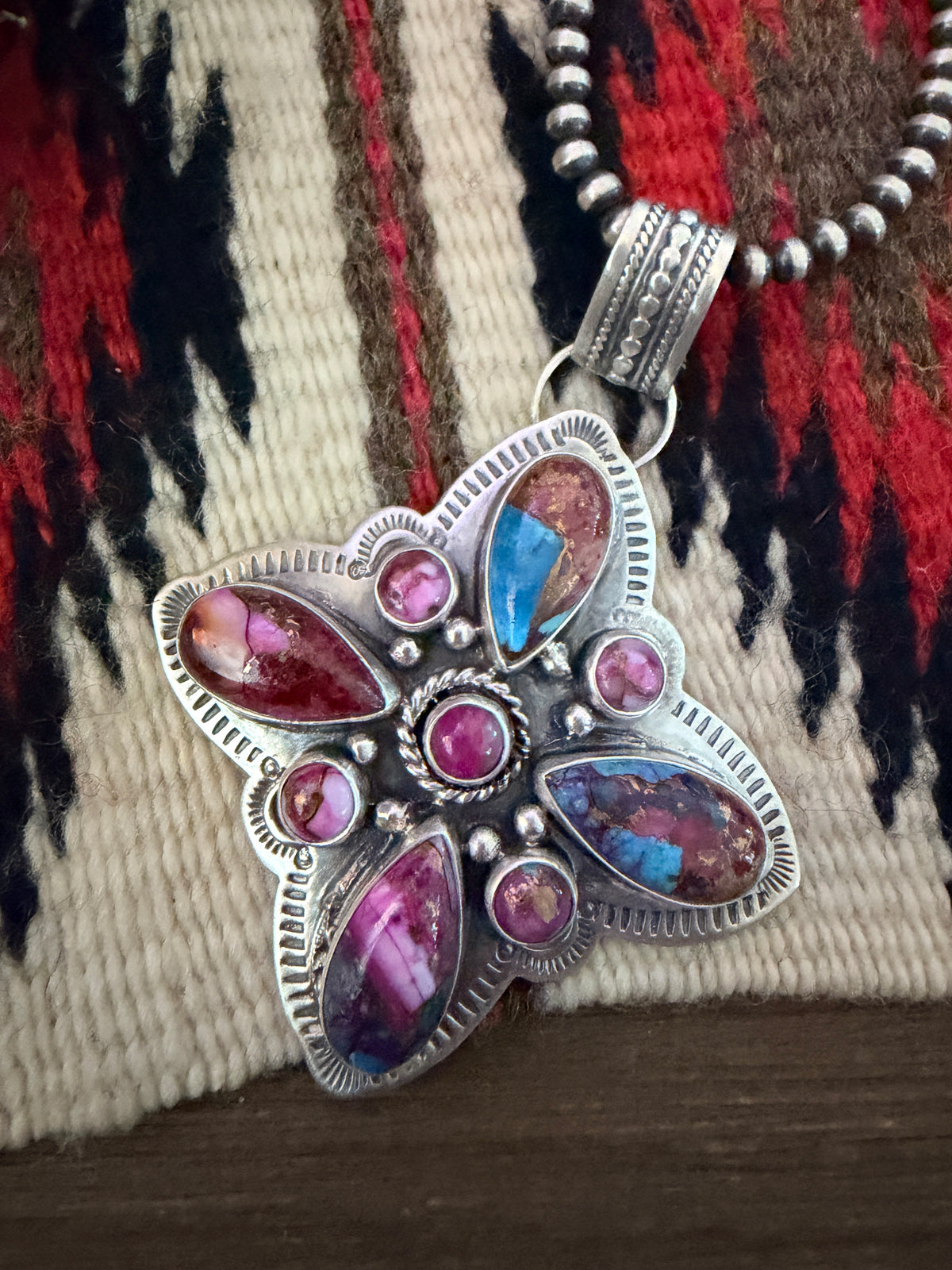Handcrafted Sterling Silver & Pink Dream Mojave Pendant by Alice McShirley