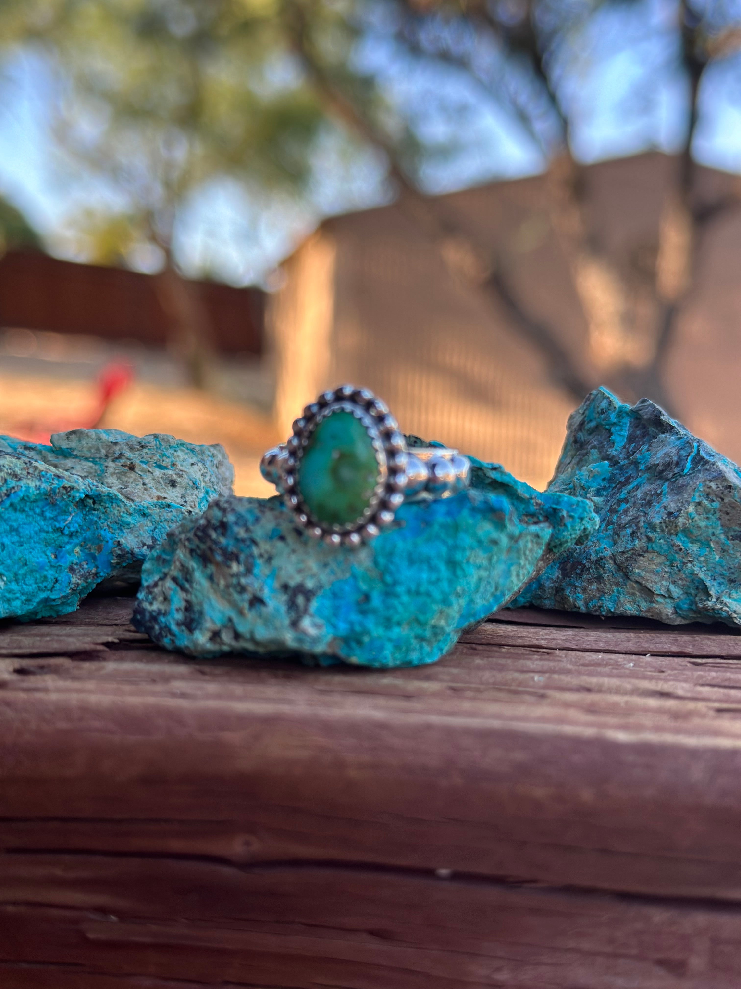 Handmade Sonoran Mountain Turquoise And Sterling Silver Adjustable Ring