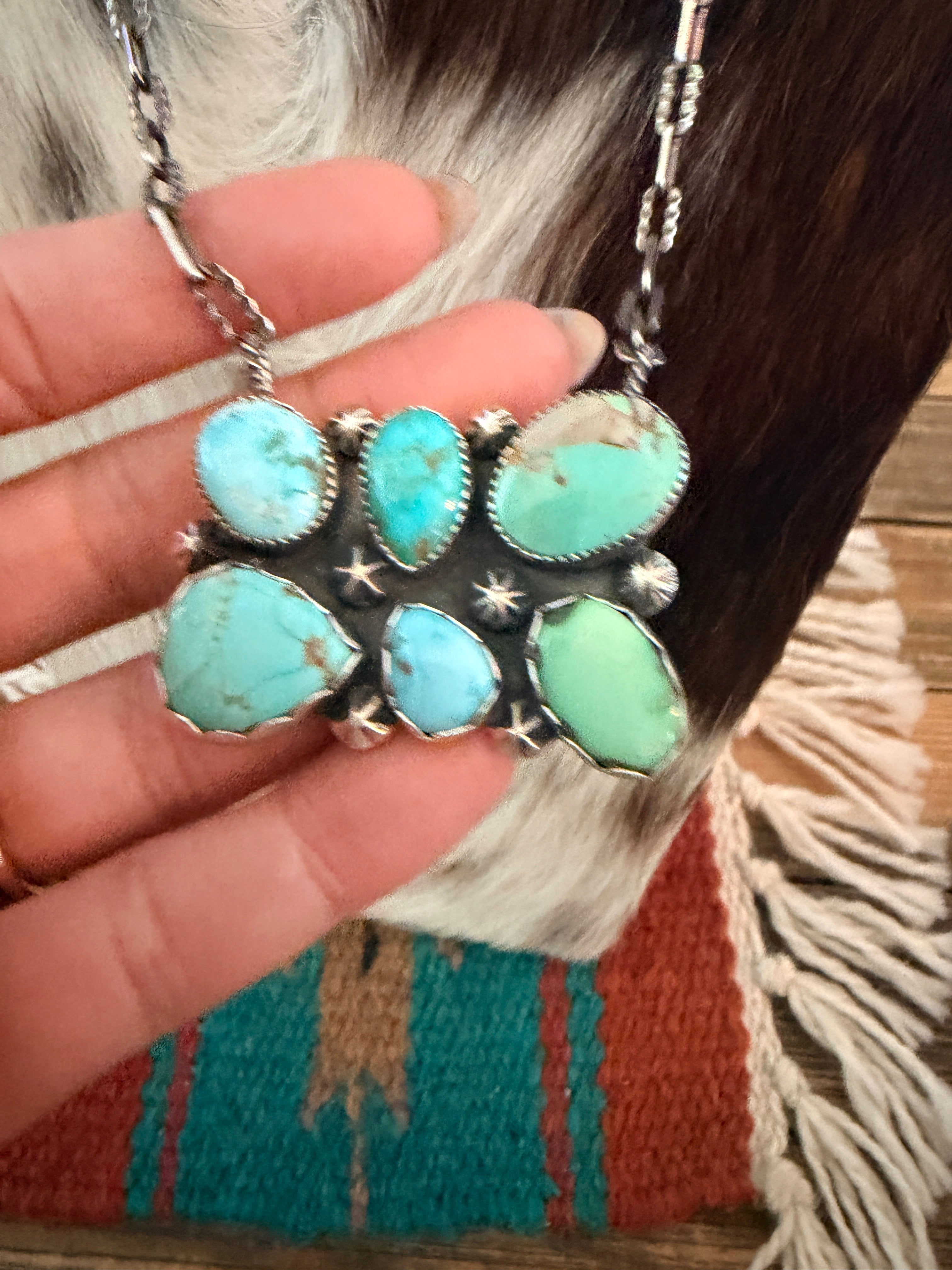 Handmade Sterling Silver & Multi Turquoise Necklace