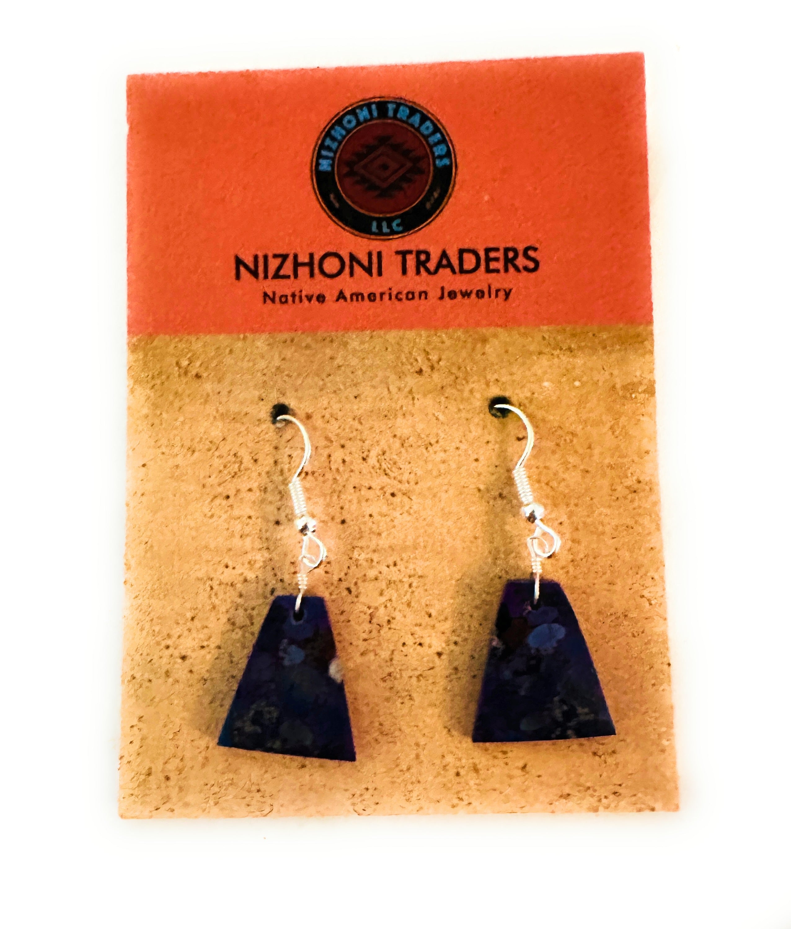 Handcrafted Sterling Silver & Purple Mojave Slab Dangle Earrings