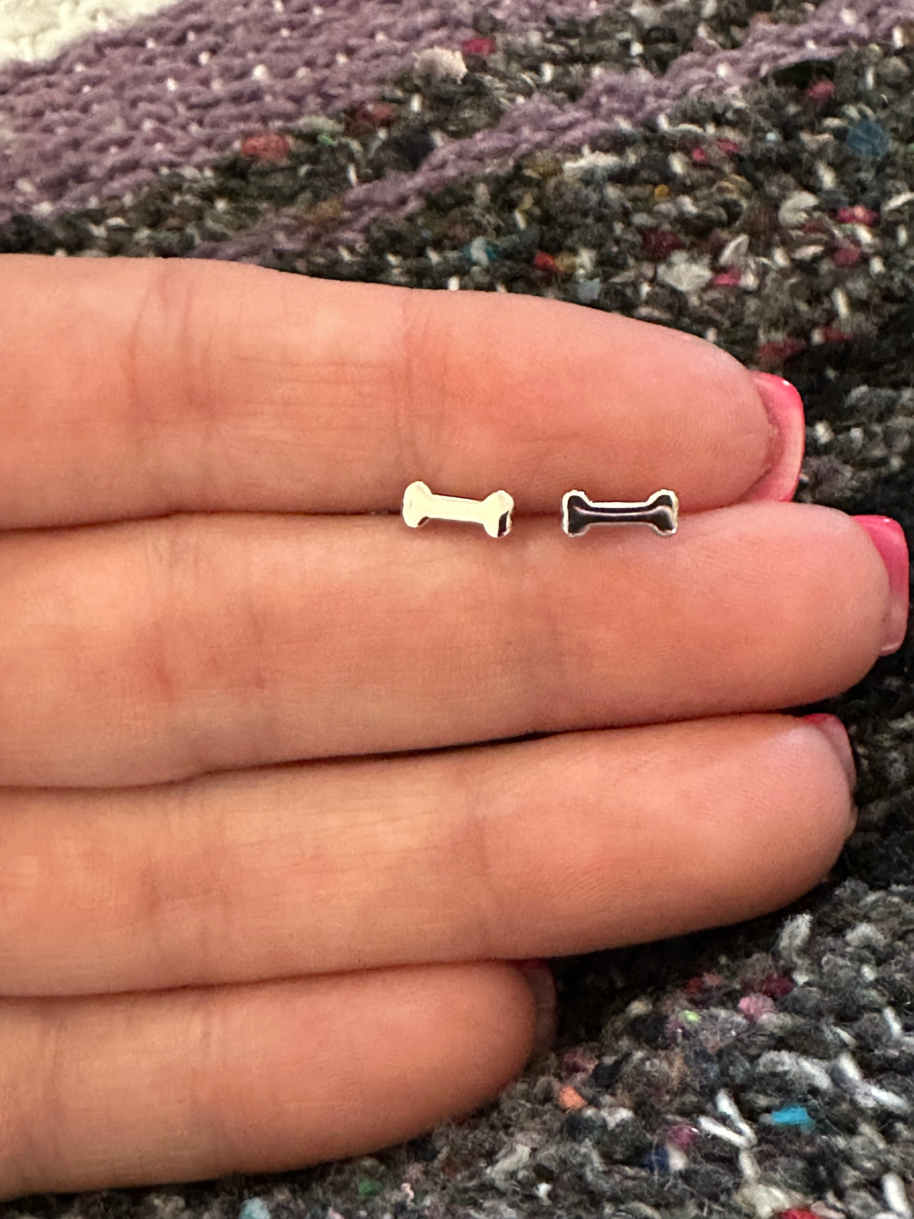 Sterling Silver Give a Dog a Bone Stud Earrings