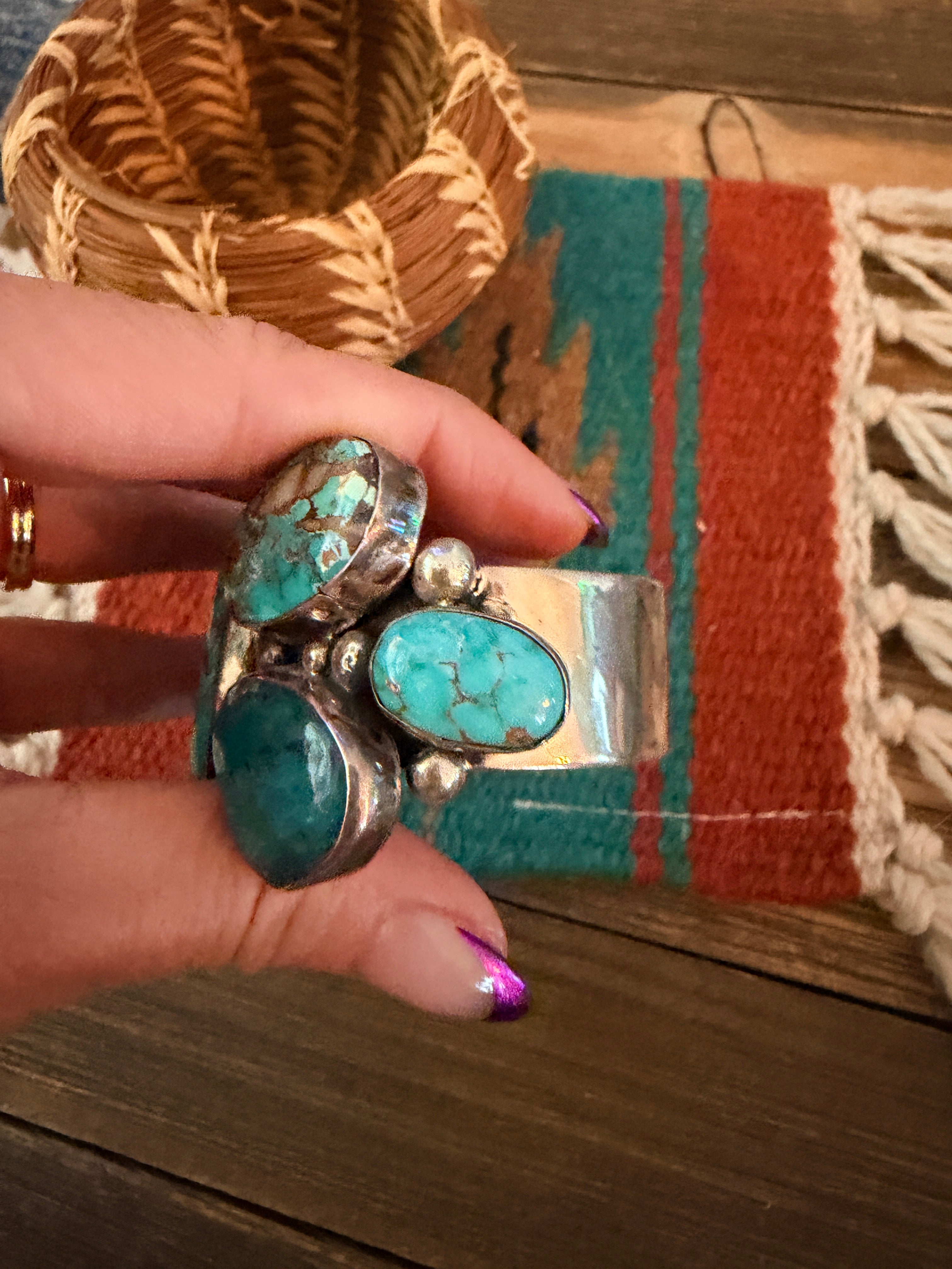 Handcrafted Multi Stone & Sterling Silver Cuff Bracelet by Chimney Butte