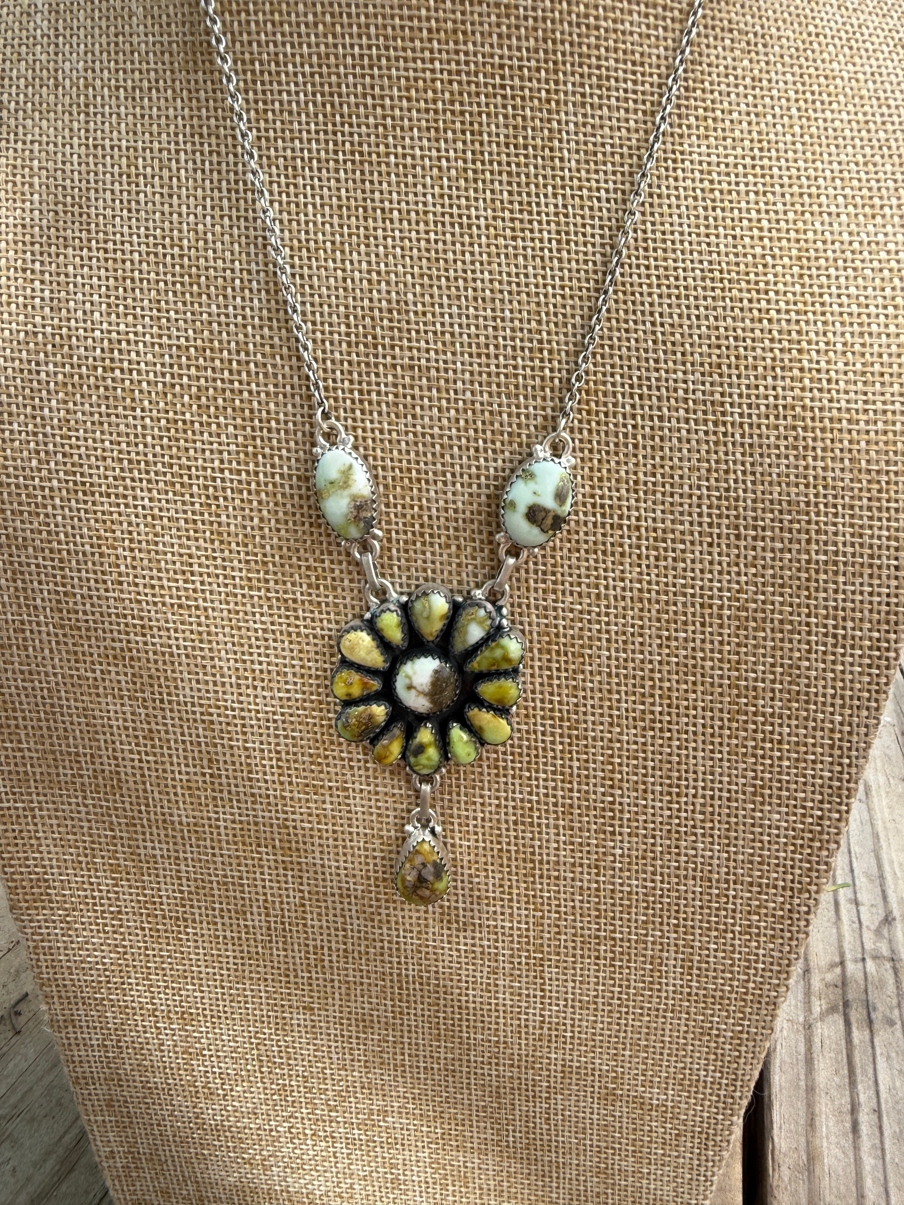 Beautiful Handmade Sterling Silver & Palomino Necklace