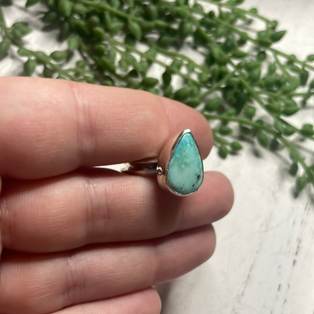 Navajo Turquoise Sterling Silver Teardrop Ring