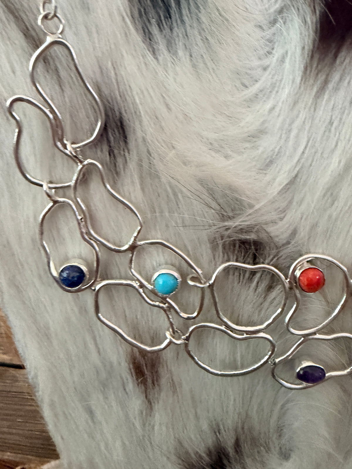 Handcrafted Multi Stone & Sterling Silver Necklace